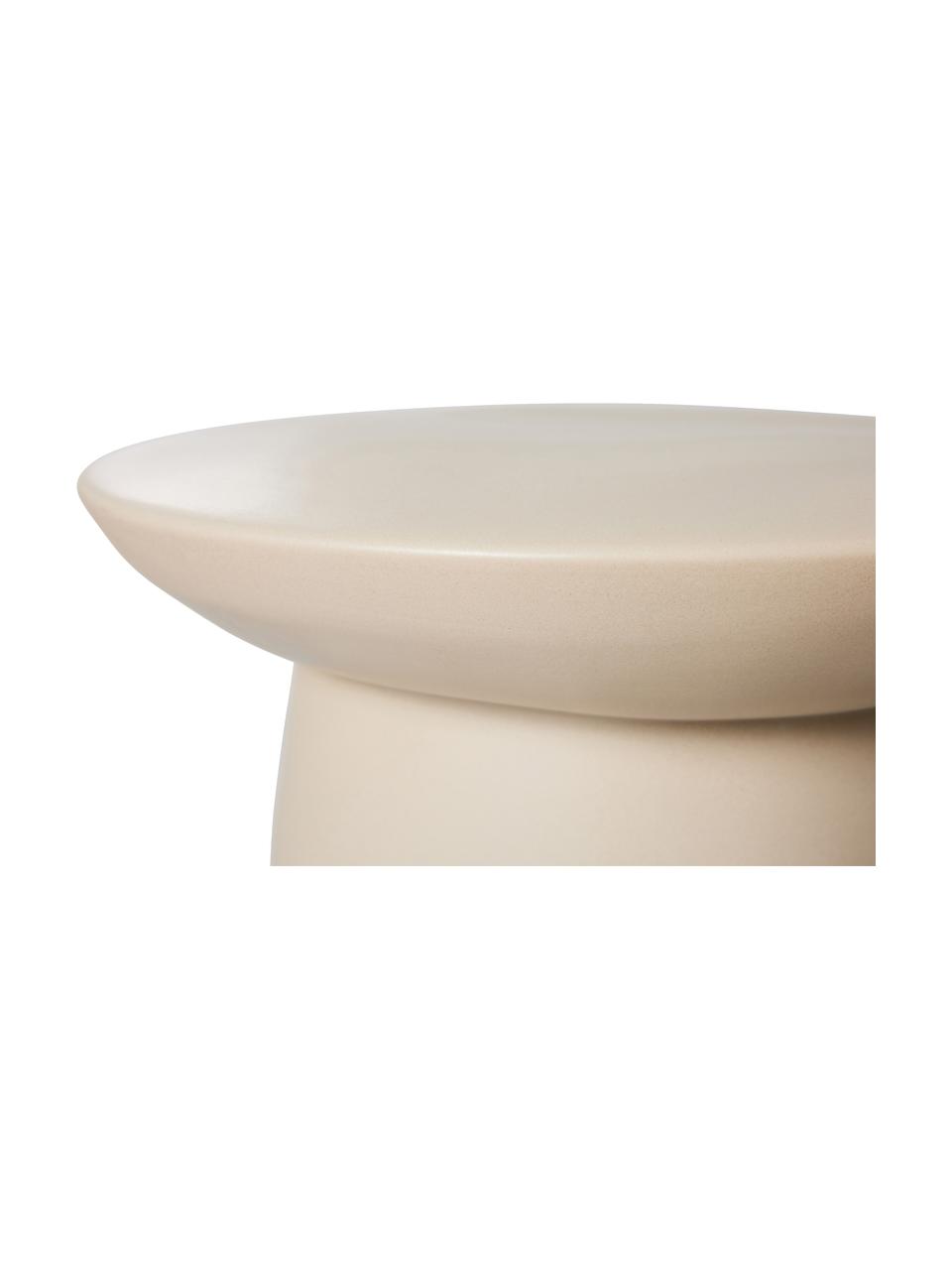Tavolino rotondo in gres Terraglia, Gres, Beige, Ø 46 x Alt. 37 cm