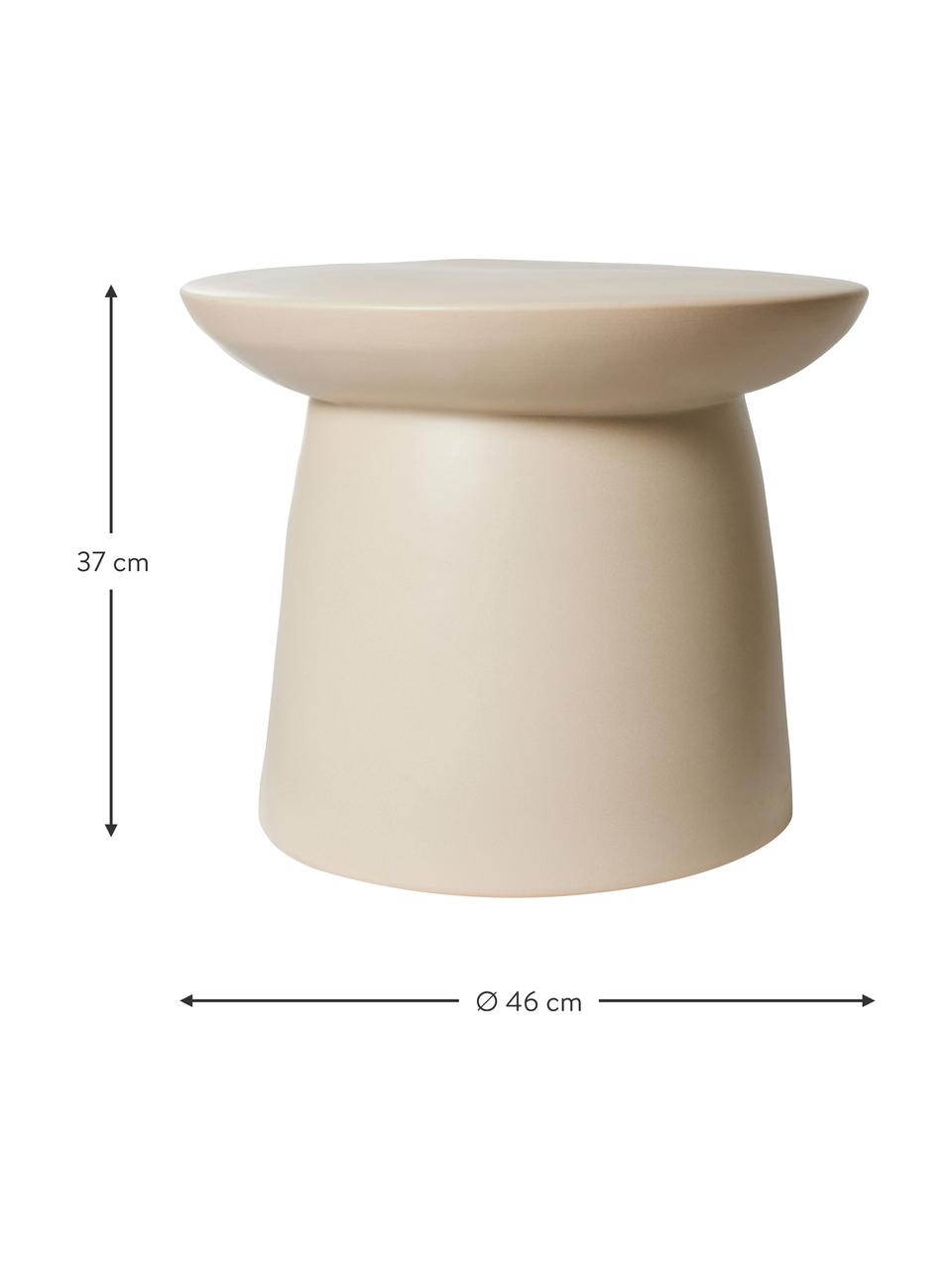 Table d'appoint ronde en grès cérame Earthenware, Grès cérame, Beige, Ø 46 x haut. 37 cm