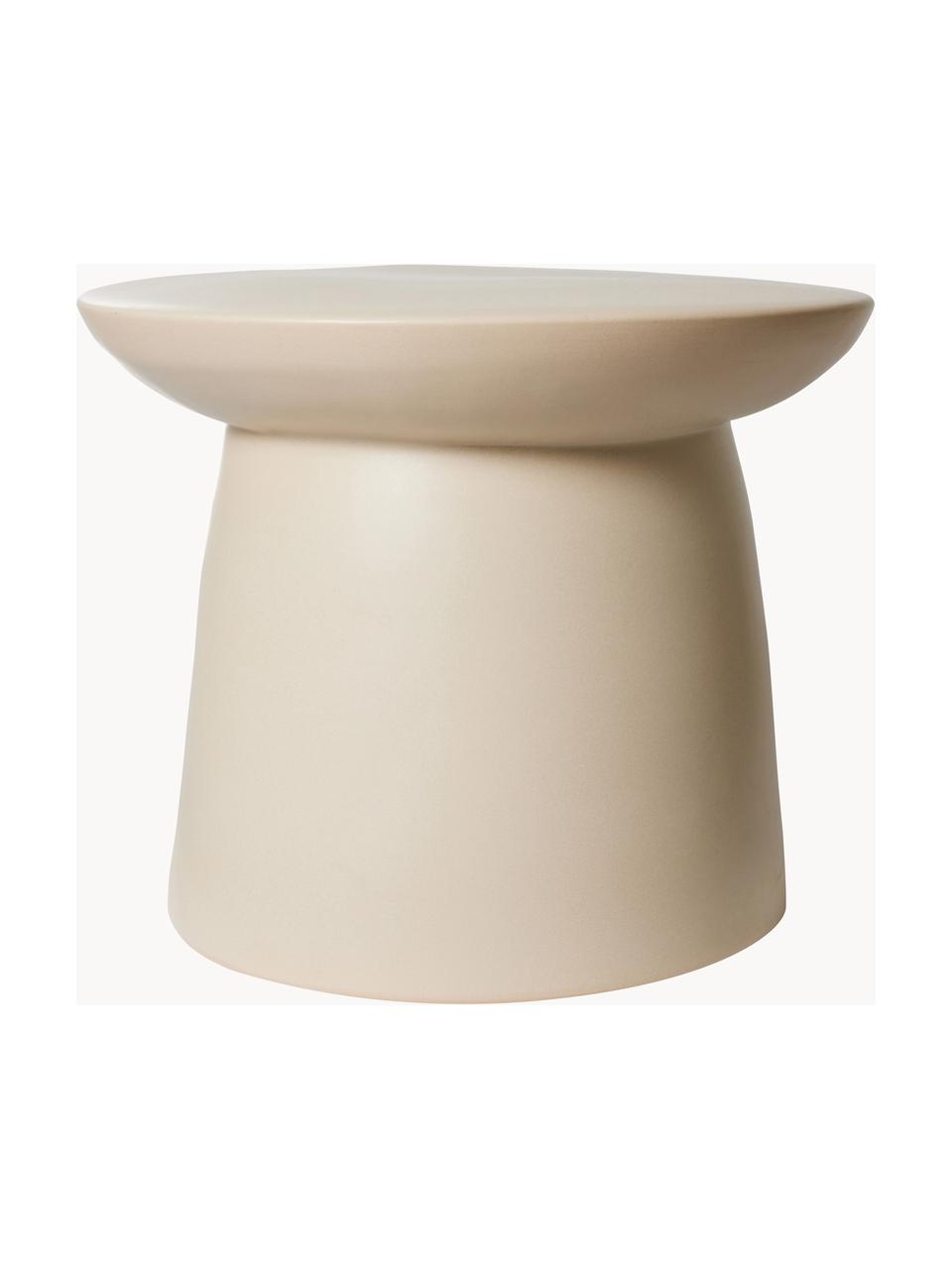 Mesa auxiliar redonda de gres Earthenware, Gres, Beige, Ø 46 x Al 37 cm