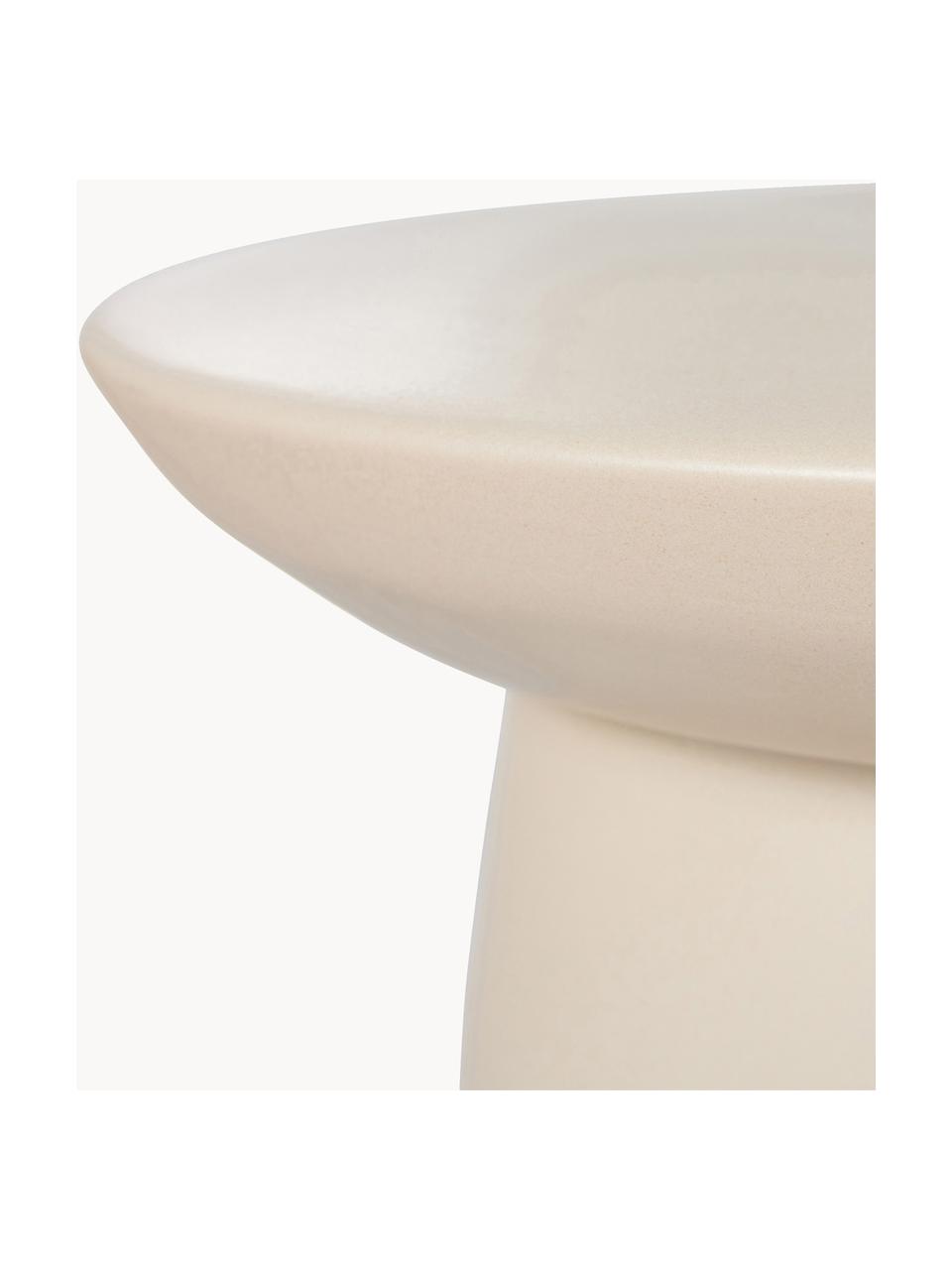 Table d'appoint ronde en grès cérame Earthenware, Grès cérame, Beige, Ø 46 x haut. 37 cm