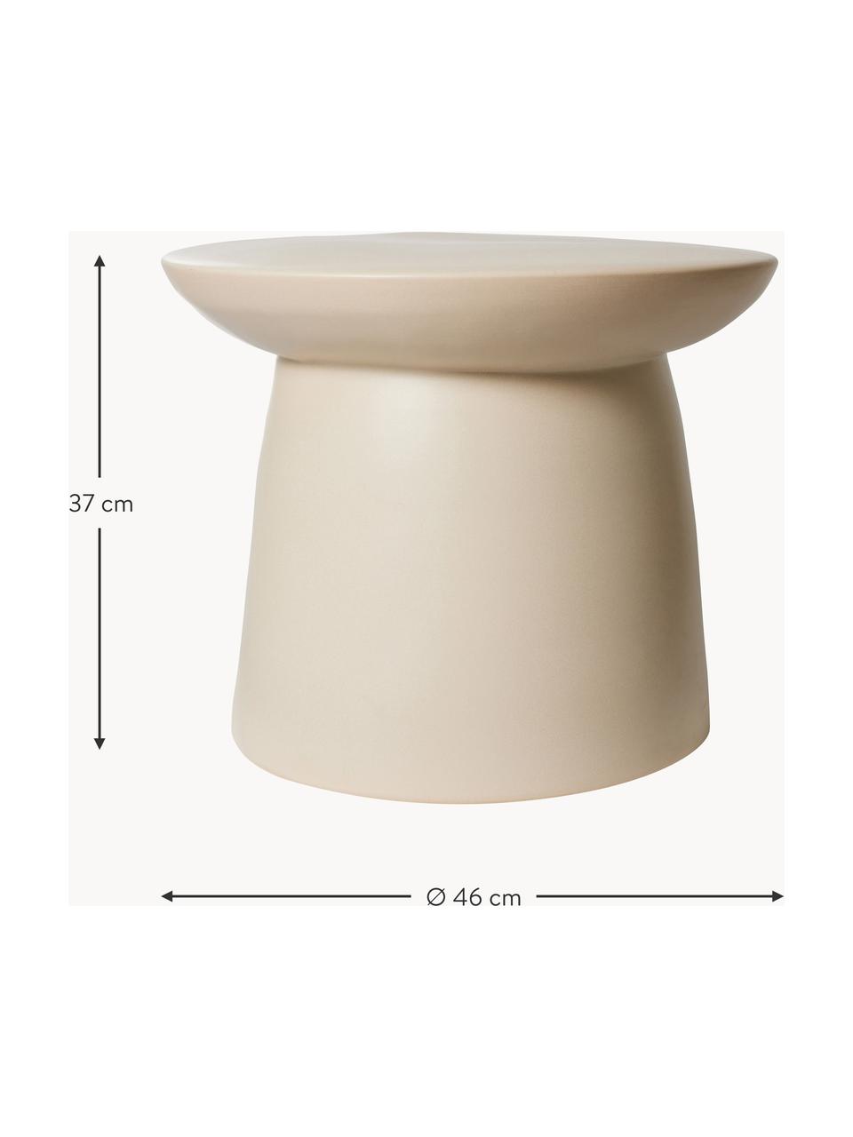 Mesa auxiliar redonda de gres Earthenware, Gres, Beige, Ø 46 x Al 37 cm