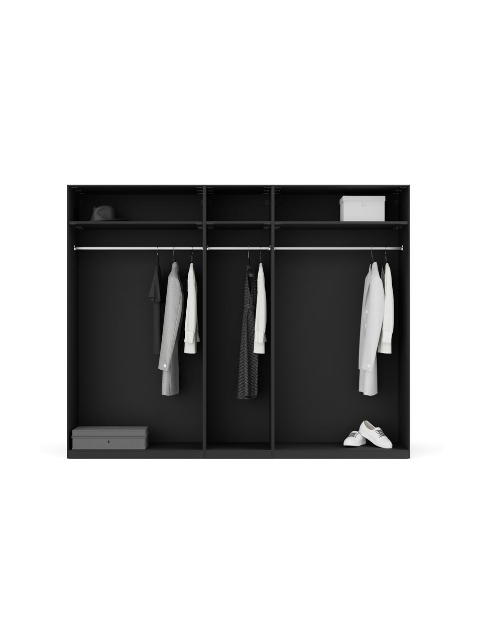 Armario modular Simone, 5 puertas (250 cm), diferentes variantes, Estructura: aglomerado con certificad, Aspecto madera de nogal, negro, Interior Premium (Al 236 cm)
