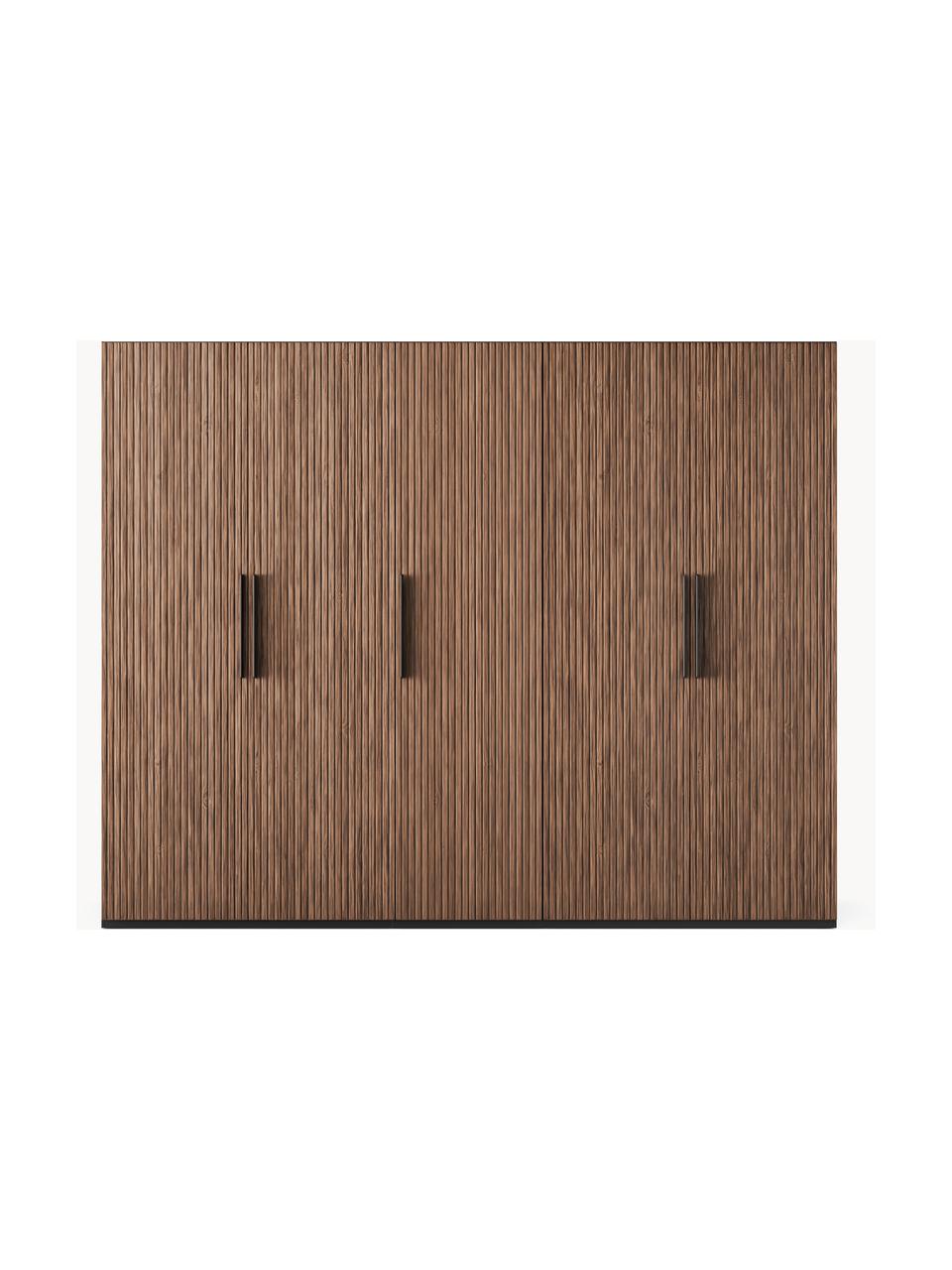 Modulárna šatníková skriňa s otočnými dverami Simone, šírka 250 cm, niekoľko variantov, Vzhľad orechového dreva, čierna, Classic, Š 250 x V 236 cm