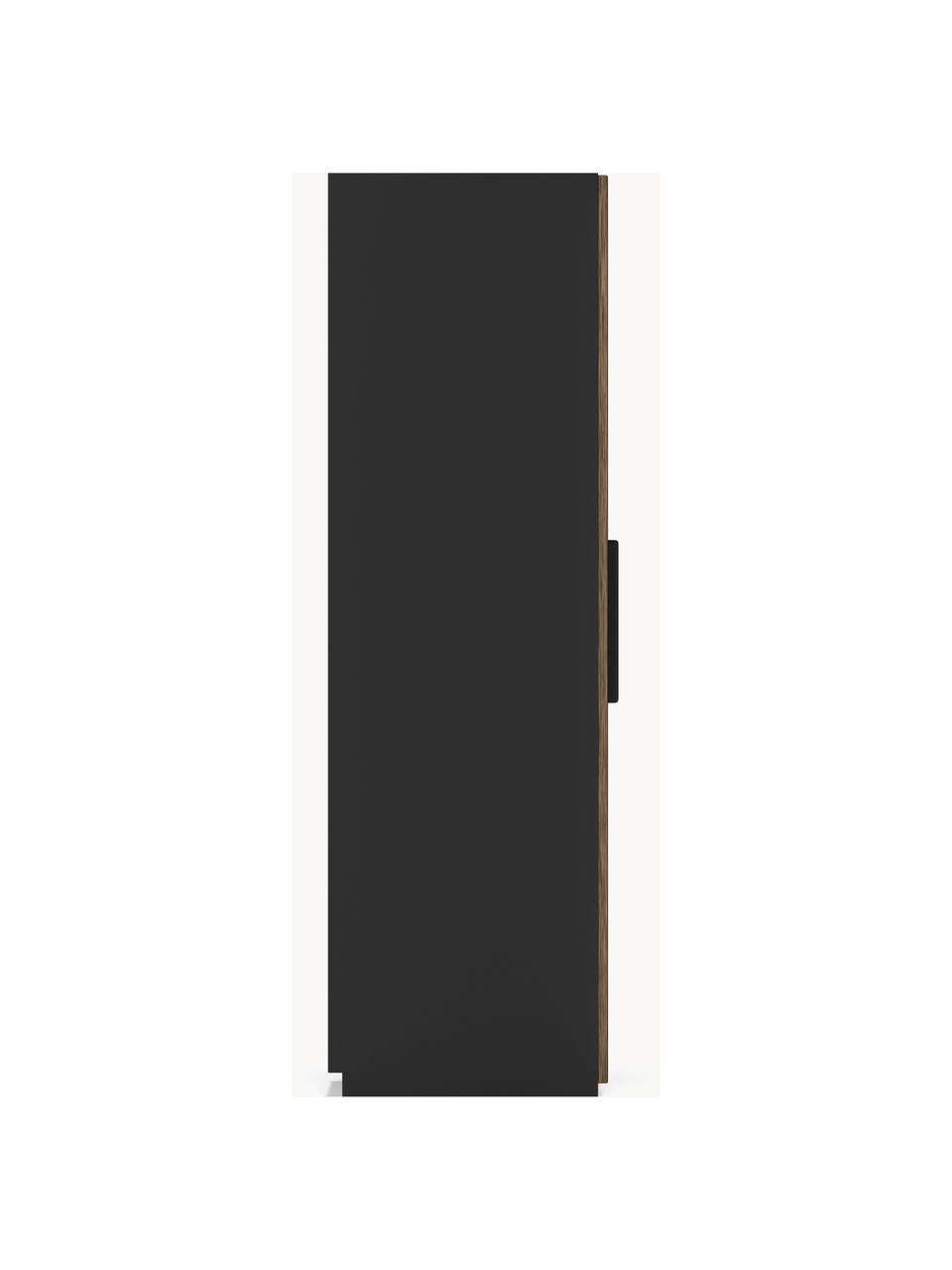 Modulární skříň ve vzhledu ořechového dřeva s otočnými dveřmi Simone, šířka 250 cm, více variant, Vzhled ořechového dřeva, černá, Interiér Classic, Š 250 x V 236 cm