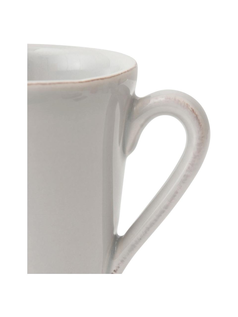 Tazas de café Constance, 2 uds., estilo rústico, Gres, Gris claro, Ø 9 x Al 10 cm, 250 ml