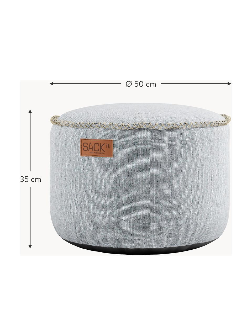 Garten-Loungepouf Cobana, Bezug: Olefin, Kunstfaser, Webstoff Hellgrau, Ø 50 x H 35 cm