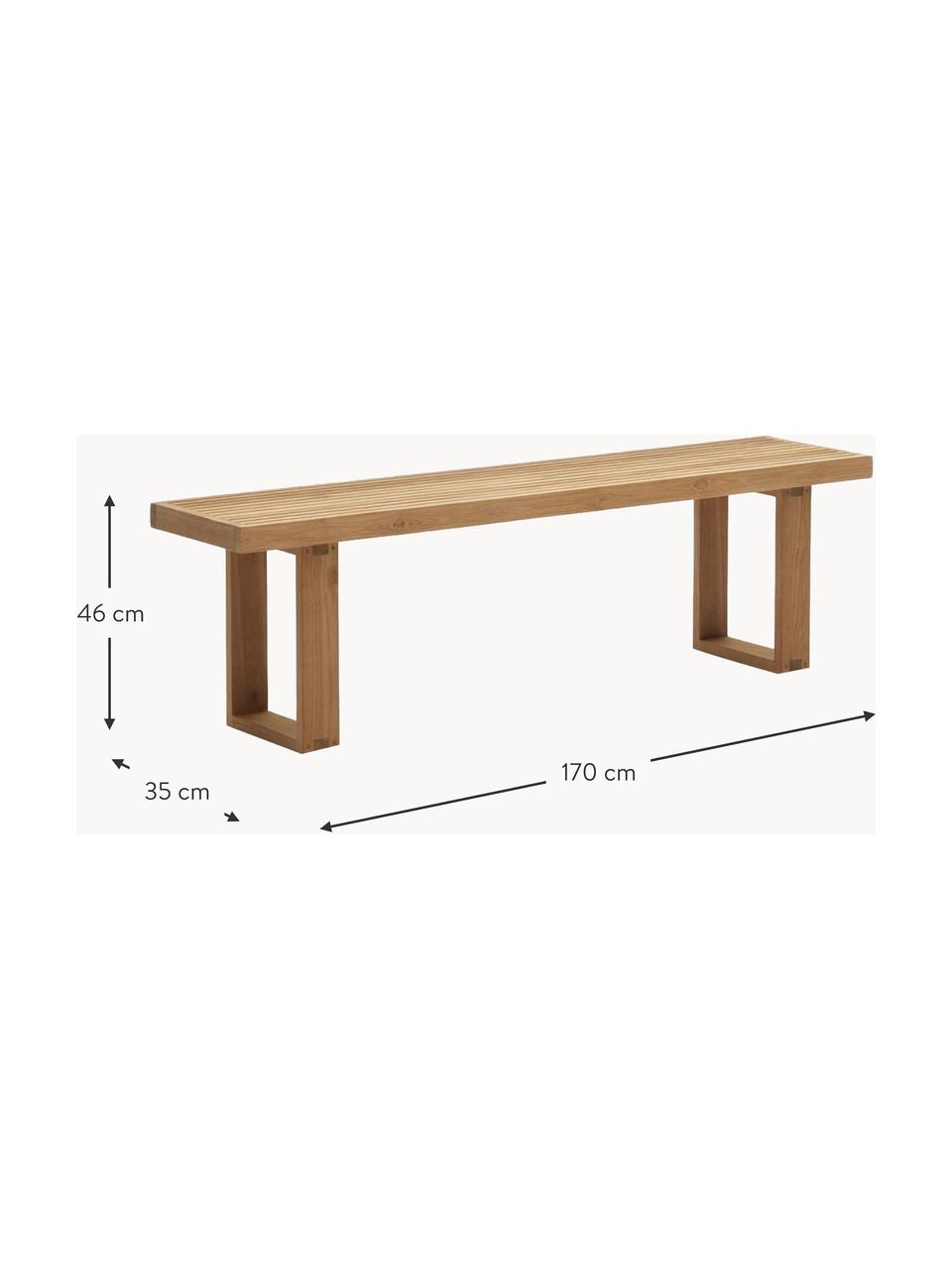 Panca da giardino in legno di teak Canadell, 100% legno di teak, Legno di teak, Larg. 170 x Alt. 46 cm