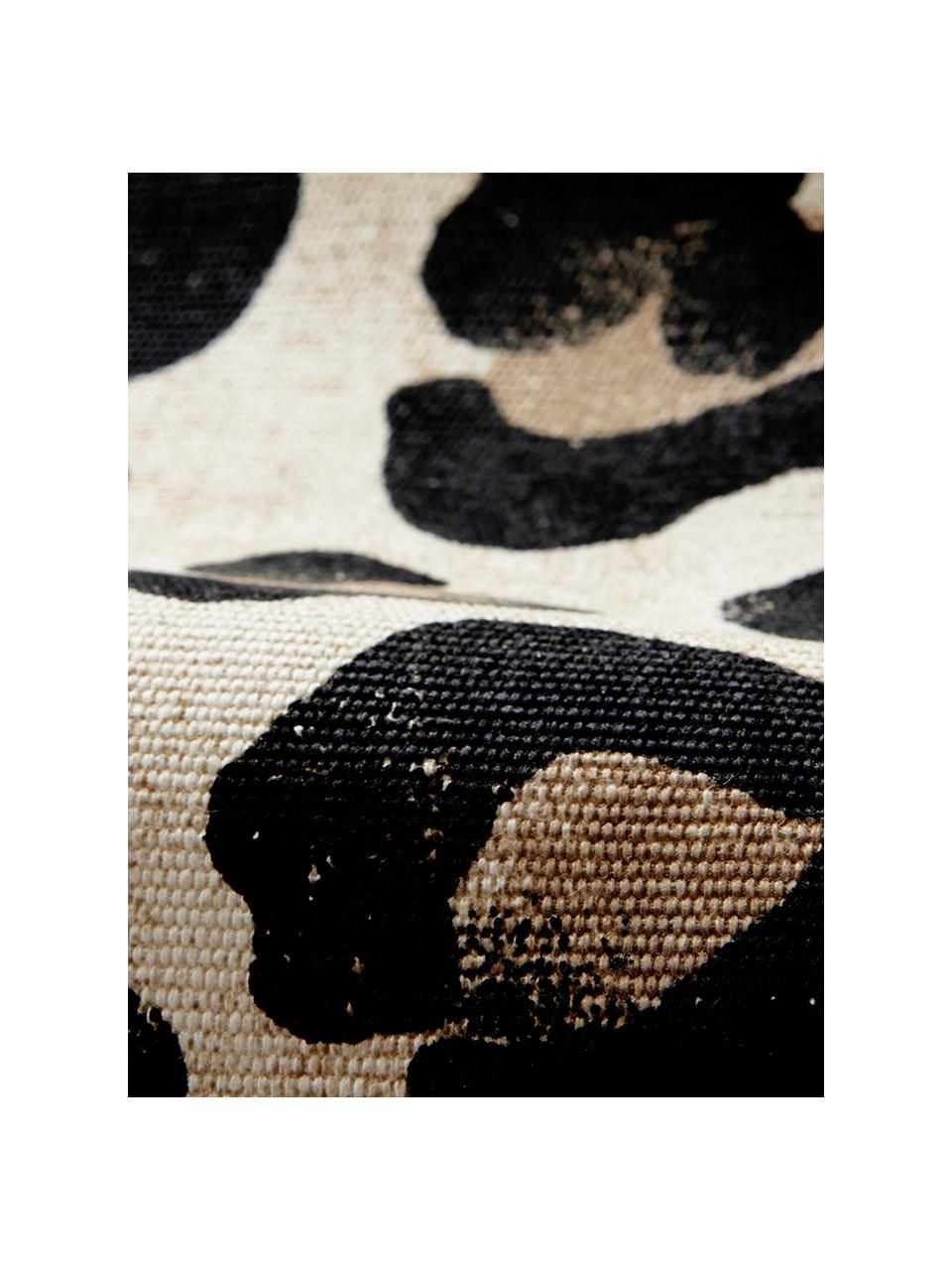 Placemats Jill met luipaarden print, 2 stuks, 100% katoen, Beige, zwart, B 35 cm x L 45 cm