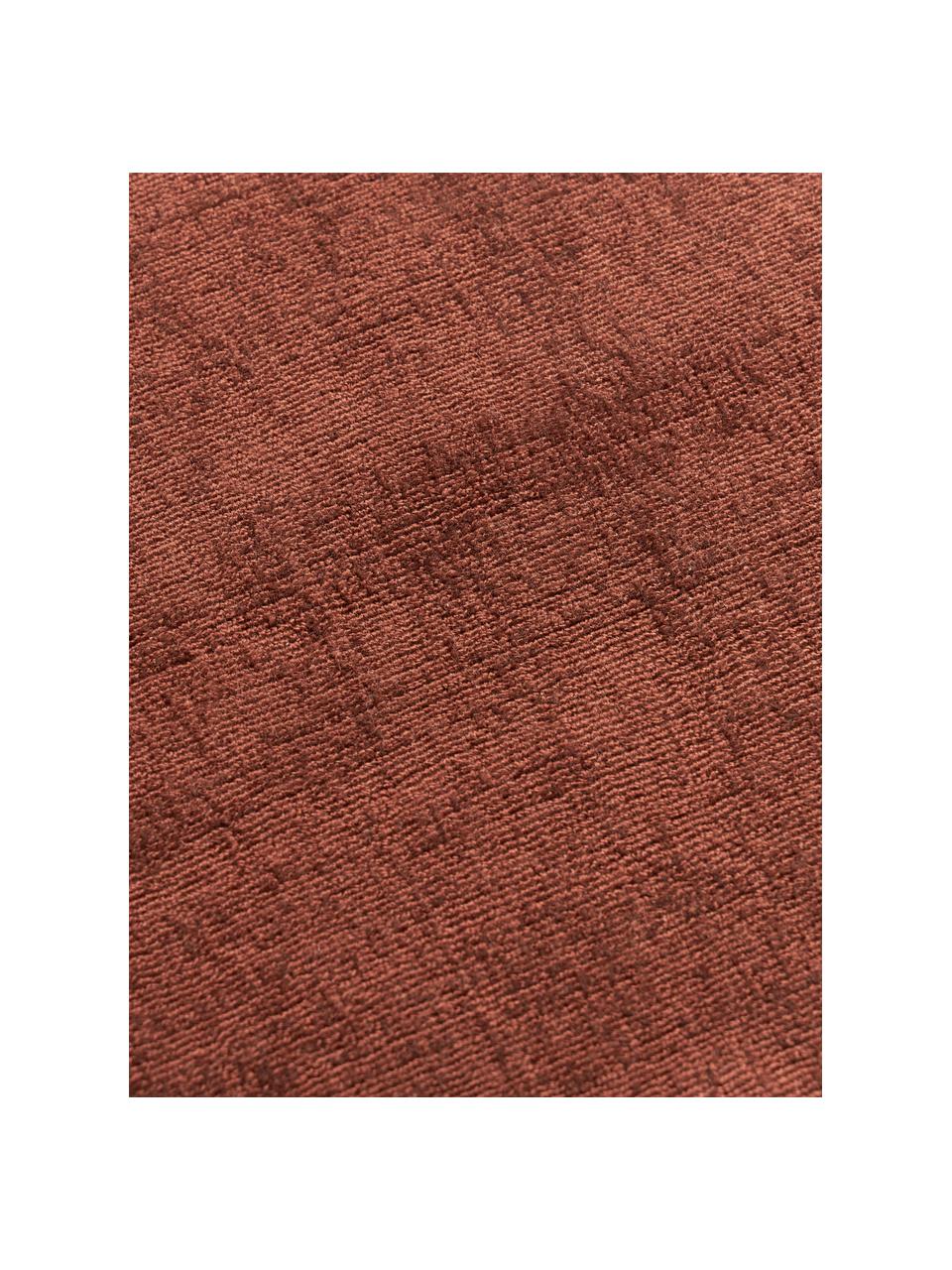 Tapis rond à poils ras Kari, 100 % polyester, certifié GRS, Rouge rouille, Ø 150 cm (taille M)