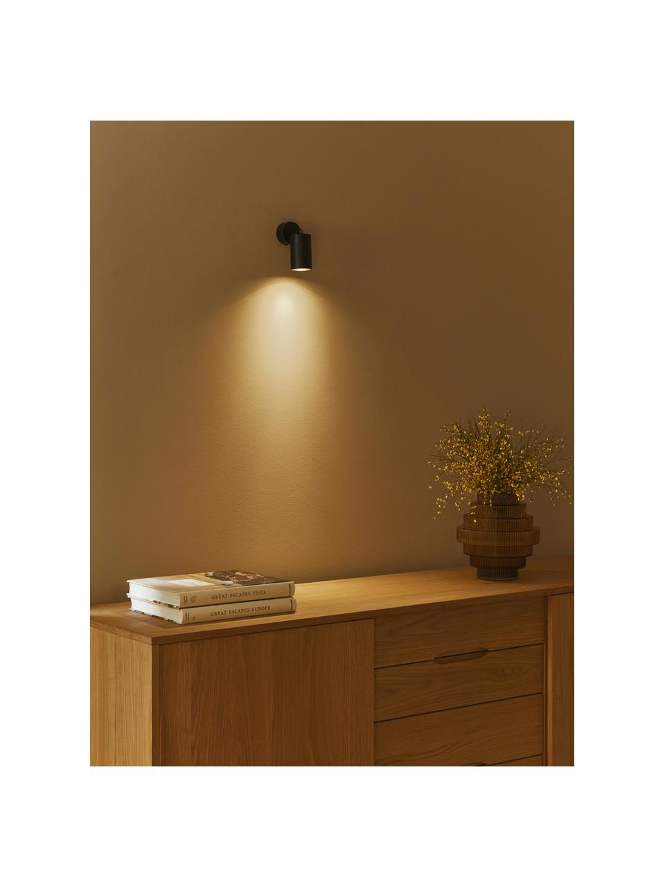 Faretto da parete o soffitto piccolo Tori, Paralume: alluminio rivestito, Nero, Ø 6 x Alt. 13 cm
