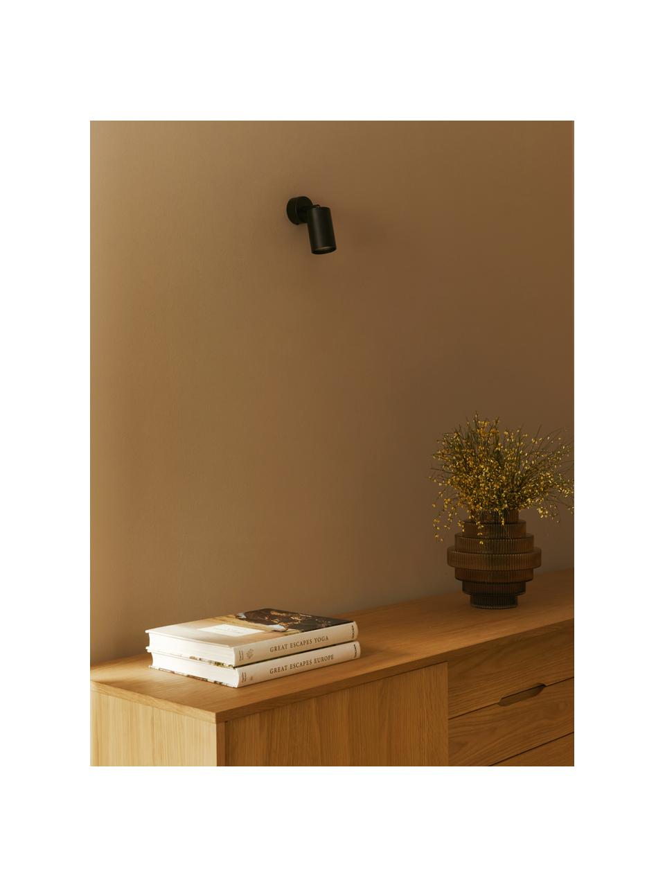 Kleiner Verstellbarer Wand- und Deckenstrahler Tori in Schwarz, Lampenschirm: Aluminium, beschichtet, Schwarz, Ø 6 x T 13 cm