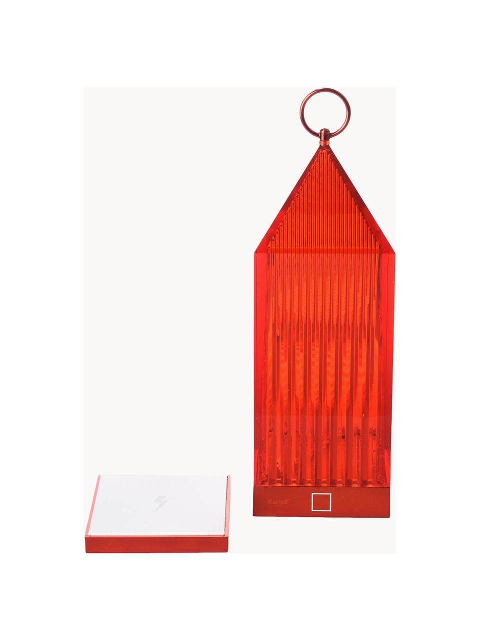 Prenosná stmievateľná stolová LED lampa Lantern, Plast, Červená, Š 10 x V 31 cm