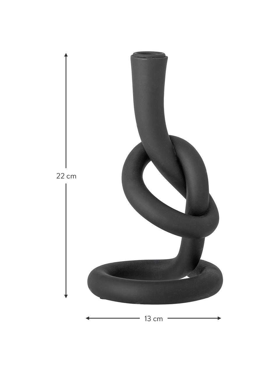 Candelabro moderno Flikka, Poliresina, Negro, An 13 x Al 22 cm