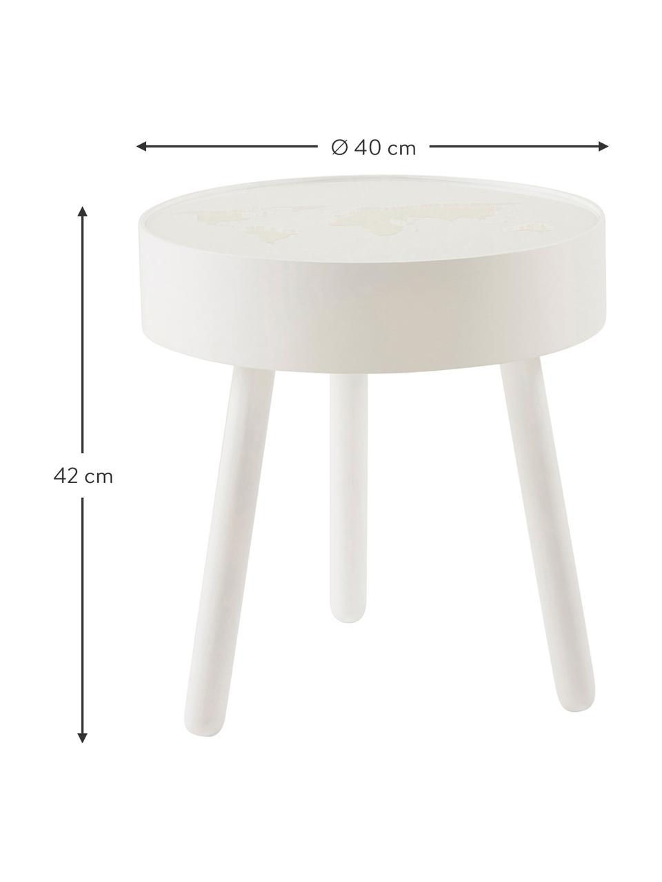 Lámpara de pie LED de madera Monroy, Estructura: madera, Tablero: vidrio acrílico, Blanco, Ø 40 x Al 42 cm