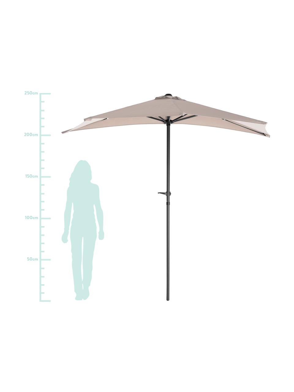 Półokrągły parasol Balci, Odcienie kremowego, S 270 x W 250 cm