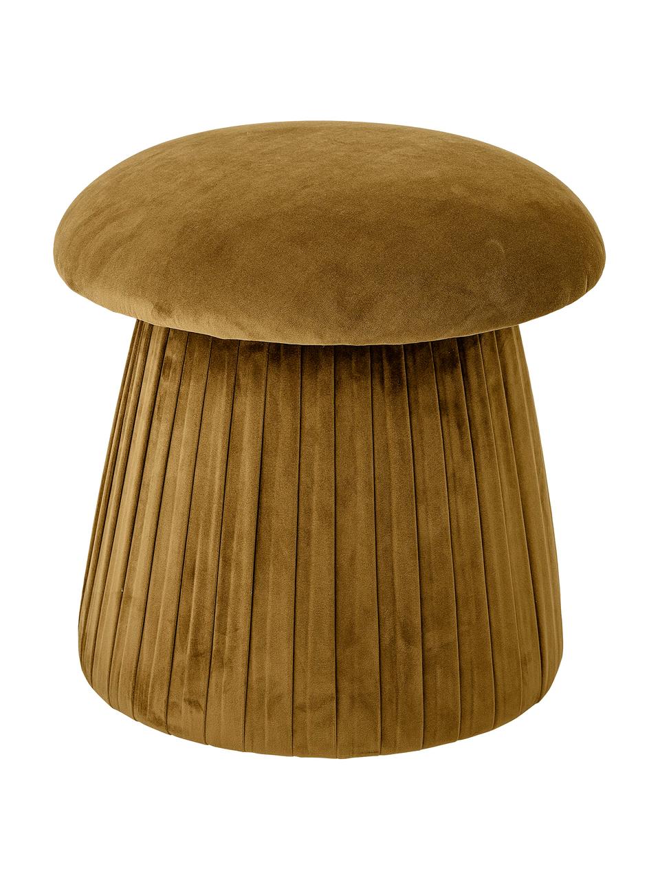 Samt-Pouf Roberta, Bezug: Polyestersamt 40.000 Sche, Gestell: Mitteldichte Holzfaserpla, Braun, Ø 44 x H 45 cm