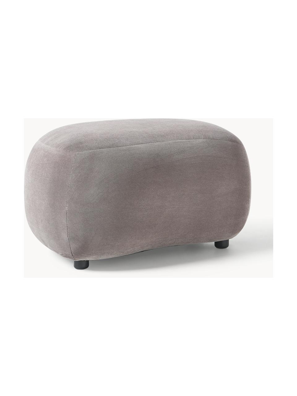 Hocker Alba, Bezug: 100 % Polyester (Teddy) D, Webstoff Taupe, B 70 x H 42 cm, gebogen links