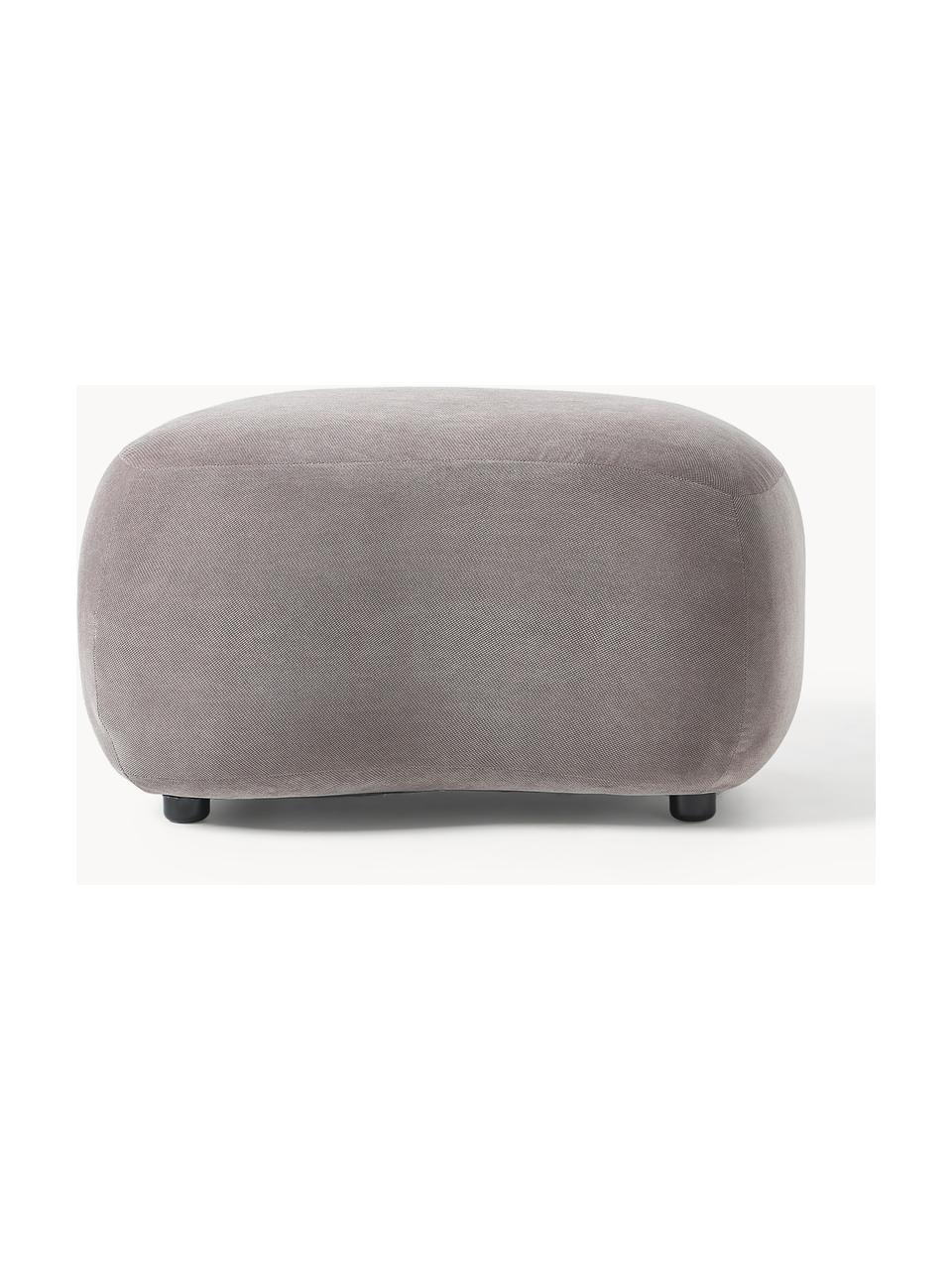 Hocker Alba, Bezug: 100 % Polyester (Teddy) D, Füße: Kunststoff Dieses Produkt, Webstoff Taupe, B 70 x H 42 cm, gebogen links