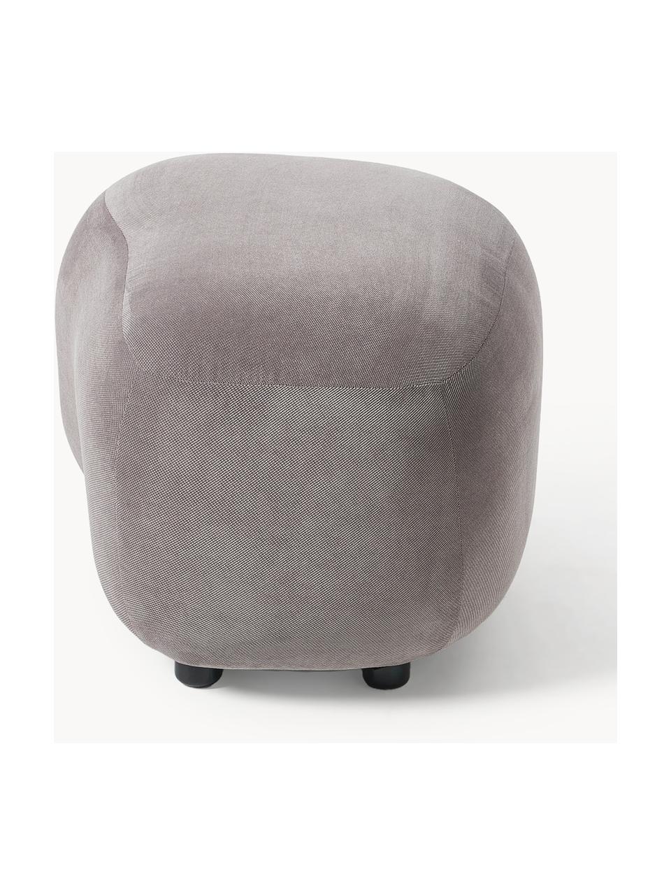 Hocker Alba, Bezug: 100 % Polyester (Teddy) D, Füße: Kunststoff Dieses Produkt, Webstoff Taupe, B 70 x H 42 cm, gebogen links