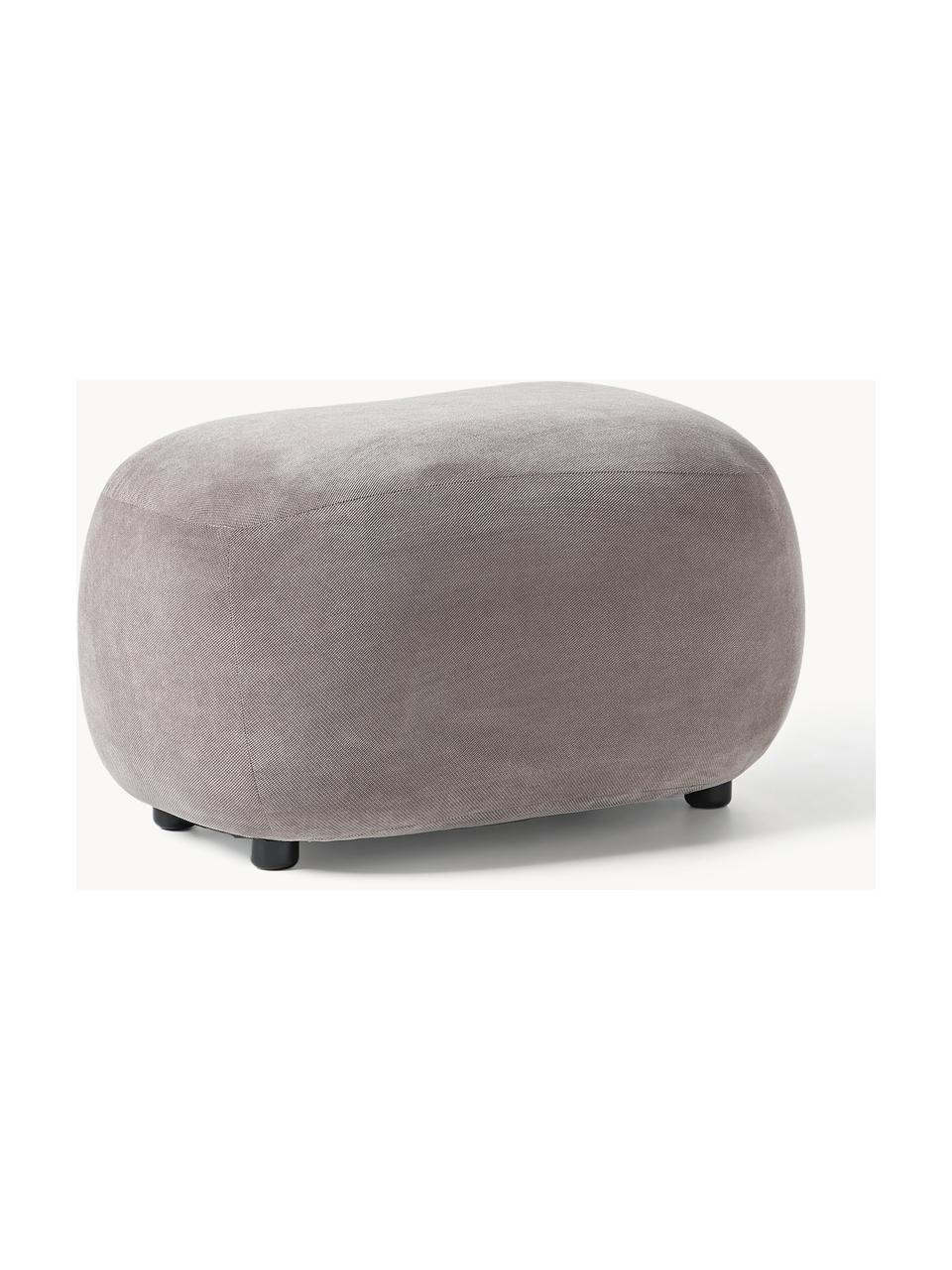 Hocker Alba, Bezug: 100 % Polyester (Teddy) D, Füße: Kunststoff Dieses Produkt, Webstoff Taupe, B 70 x H 42 cm, gebogen links