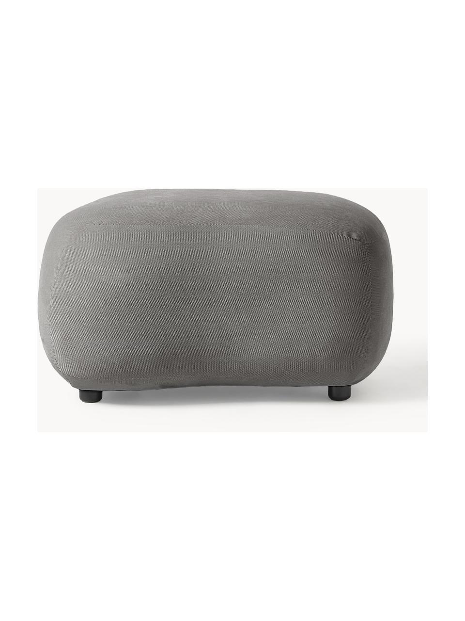 Hocker Alba, Bezug: 100 % Polyester (Teddy) D, Füße: Kunststoff Dieses Produkt, Webstoff Taupe, B 70 x H 42 cm, gebogen links