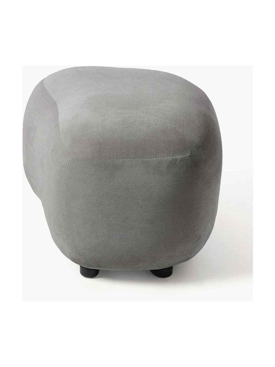 Hocker Alba, Bezug: 100 % Polyester (Teddy) D, Füße: Kunststoff Dieses Produkt, Webstoff Taupe, B 70 x H 42 cm, gebogen links