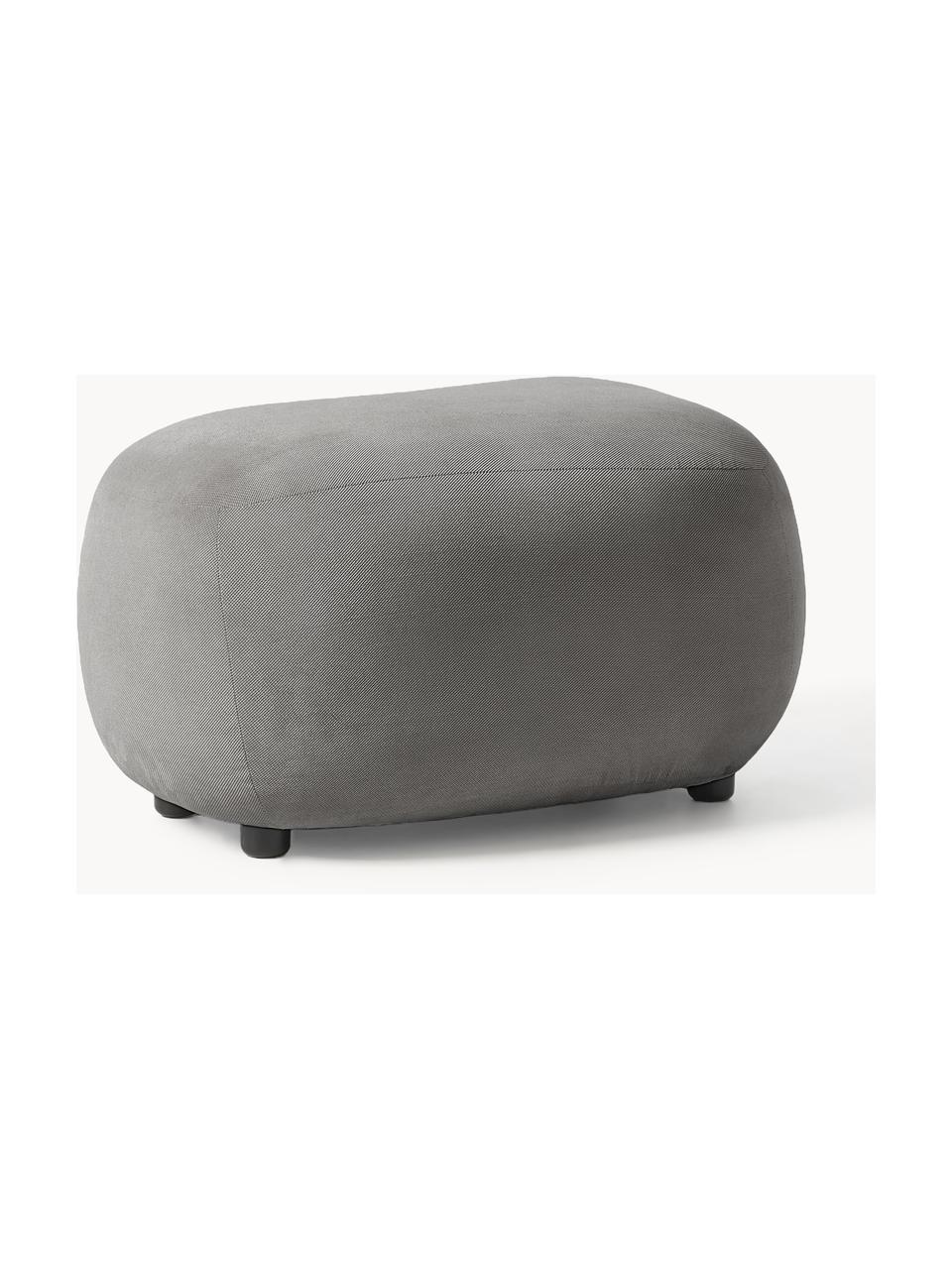 Hocker Alba, Bezug: 100 % Polyester (Teddy) D, Füße: Kunststoff Dieses Produkt, Webstoff Taupe, B 70 x H 42 cm, gebogen links