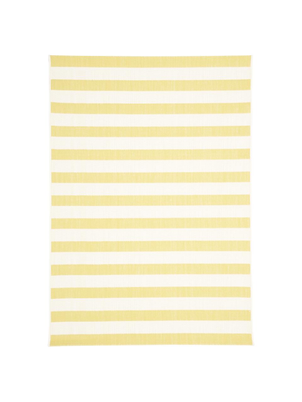 Tappeto a righe color giallo/bianco crema da interno-esterno Axa, Retro: poliestere, Bianco crema, giallo, Larg. 160 x Lung. 230 cm  (taglia M)