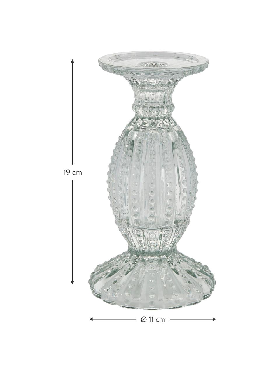 Candelabro in vetro Silva, Vetro, Trasparente, Ø 11 x Alt. 19 cm