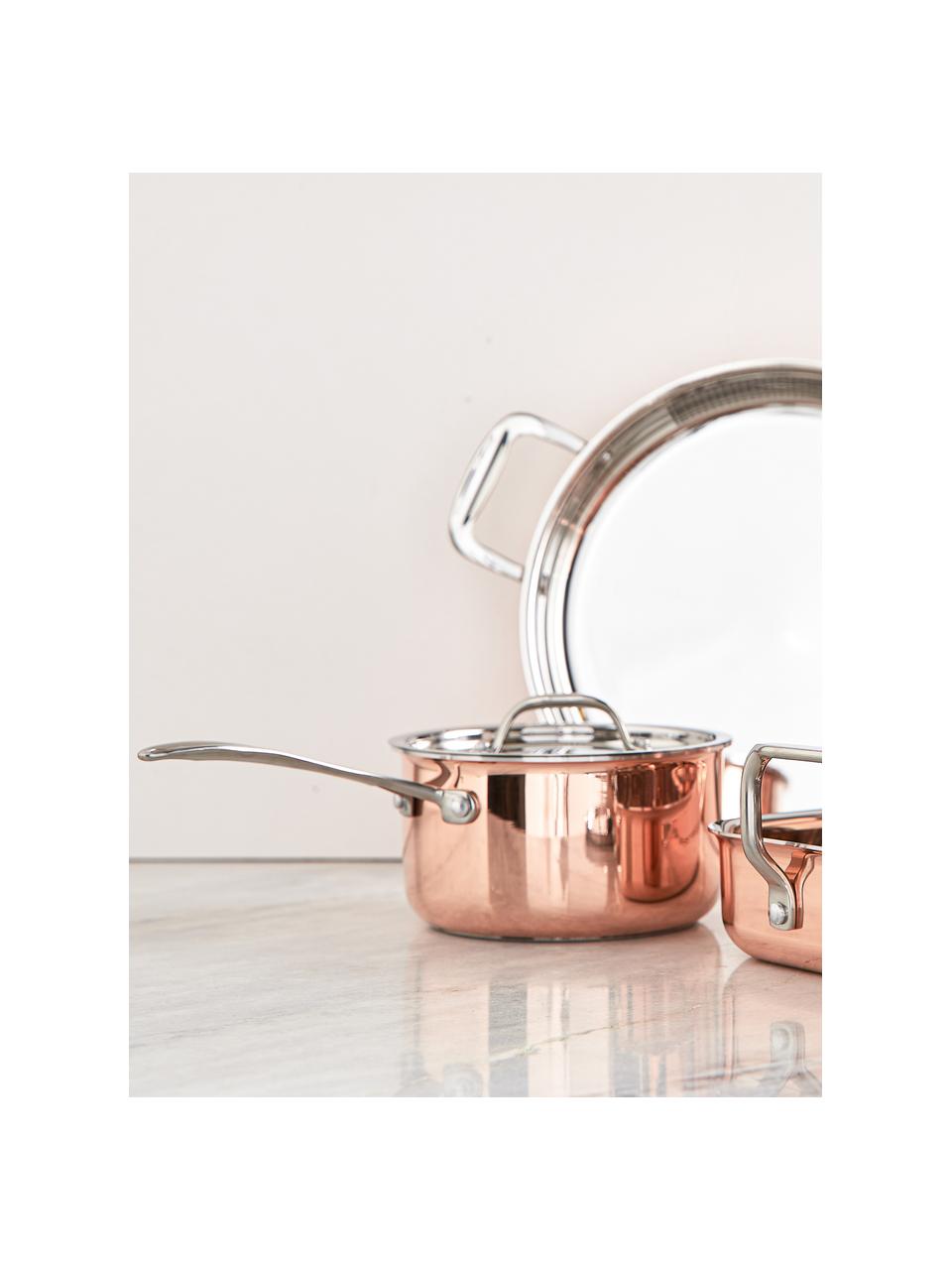 Casserole en cuivre Baron, 1.8 L, Cuivre triple couche, aluminium, acier inoxydable, Couleur cuivre, Ø 16 x haut. 9 cm