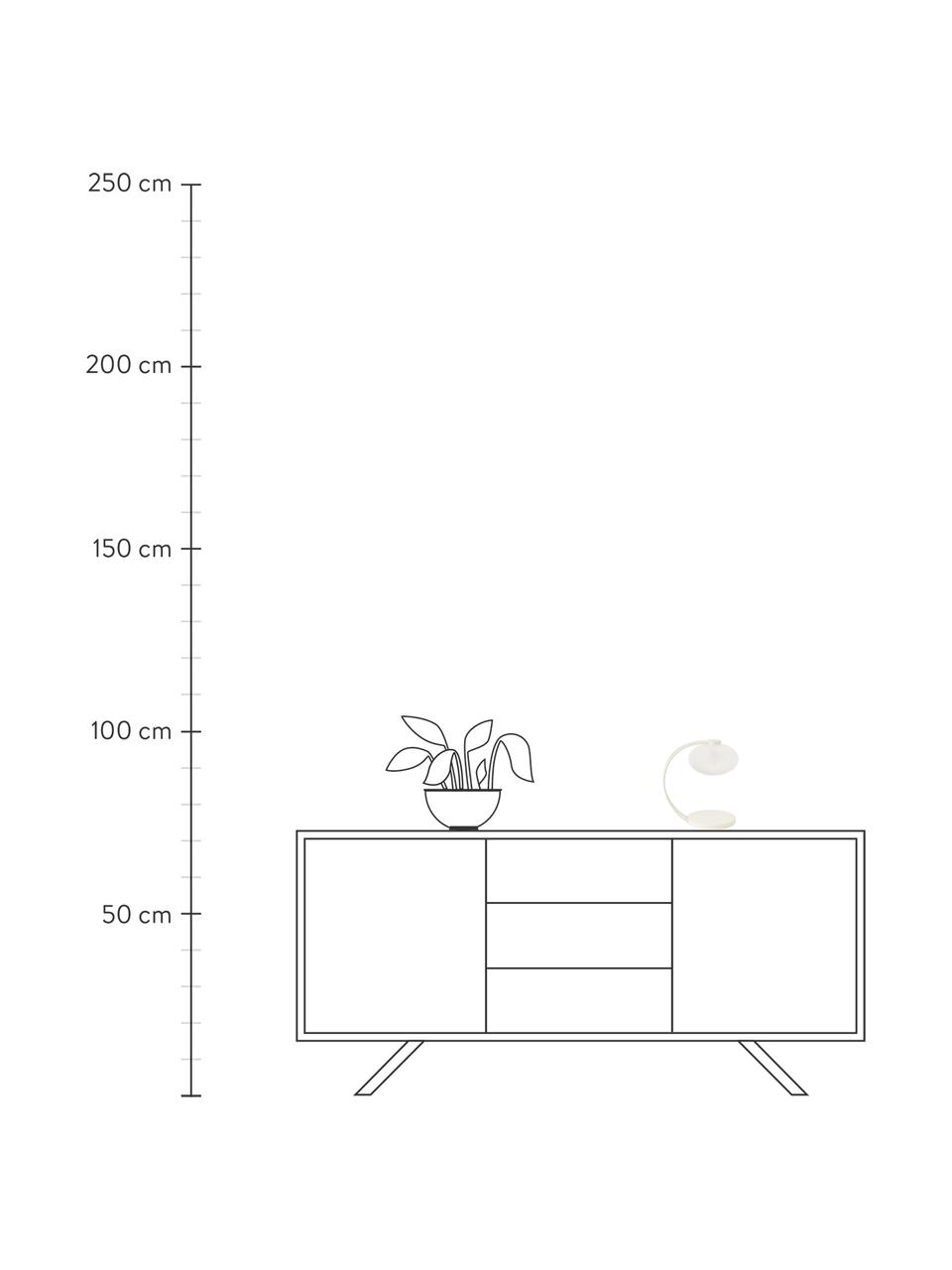 Lámpara de mesa pequeña Fay, Pantalla: vidrio opalino, Estructura: metal recubierto, Cable: cubierto en tela, Blanco crema, An 15 x Al 25 cm