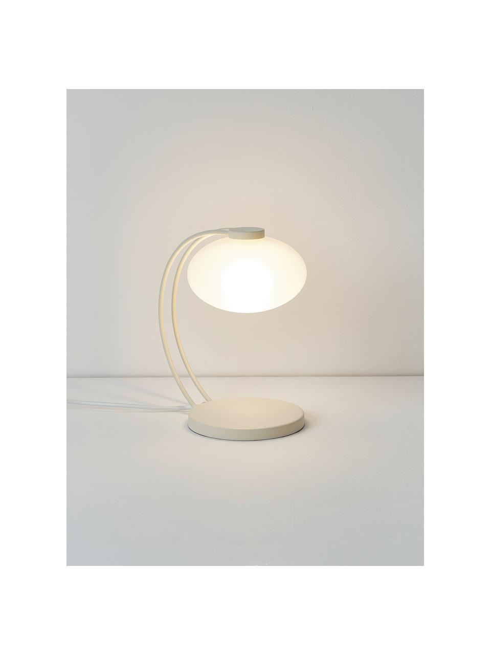 Lampada da tavolo Fay, Paralume: vetro opale, Struttura: metallo rivestito, Bianco crema, Larg. 15 x Alt. 25 cm