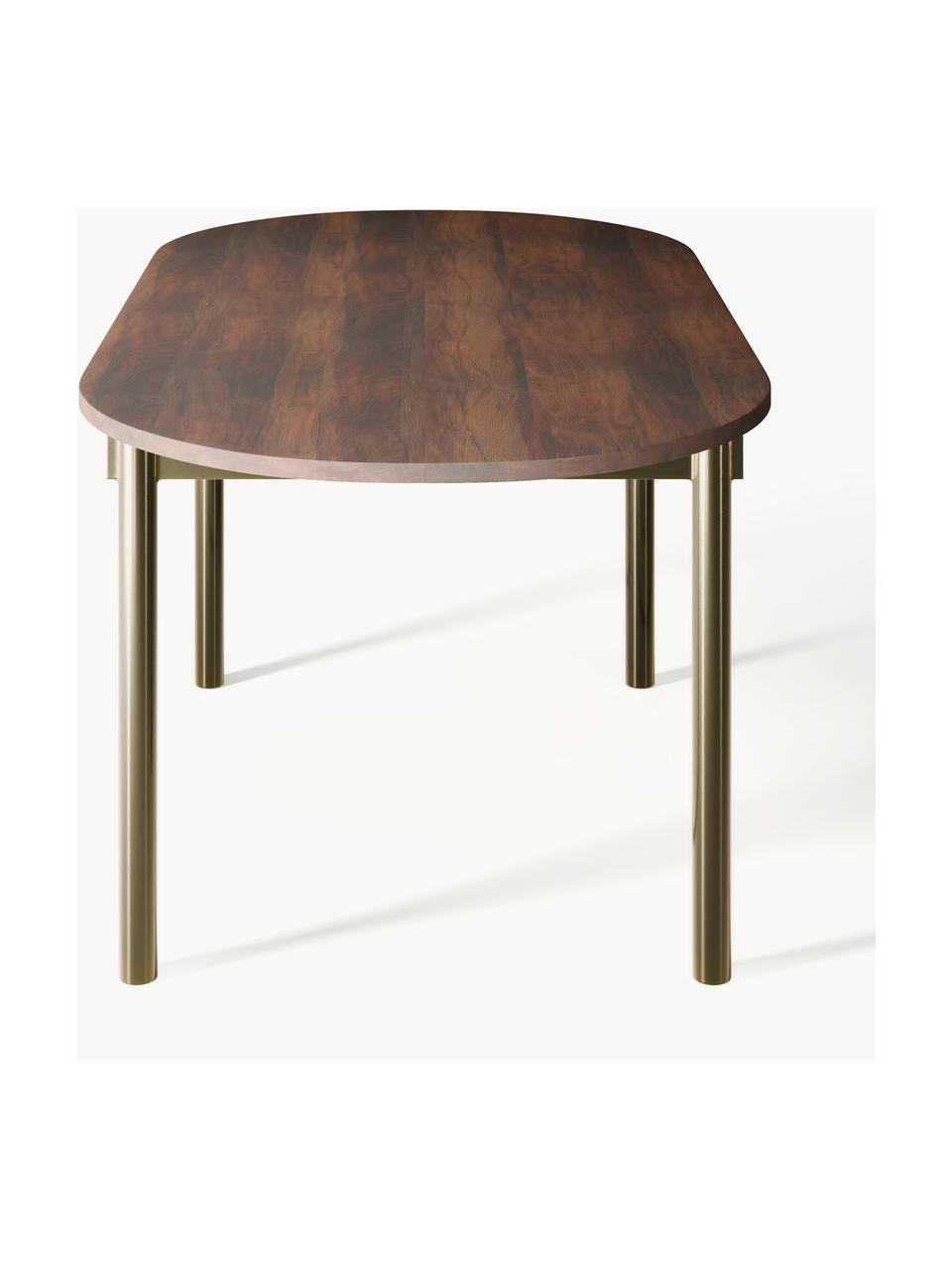 Owalny stół do jadalni Mavi, różne rozmiary, Blat: drewno akacjowe olejowane, Nogi: metal malowany proszkowo, Drewno akacjowe, S 180 x G 90 cm