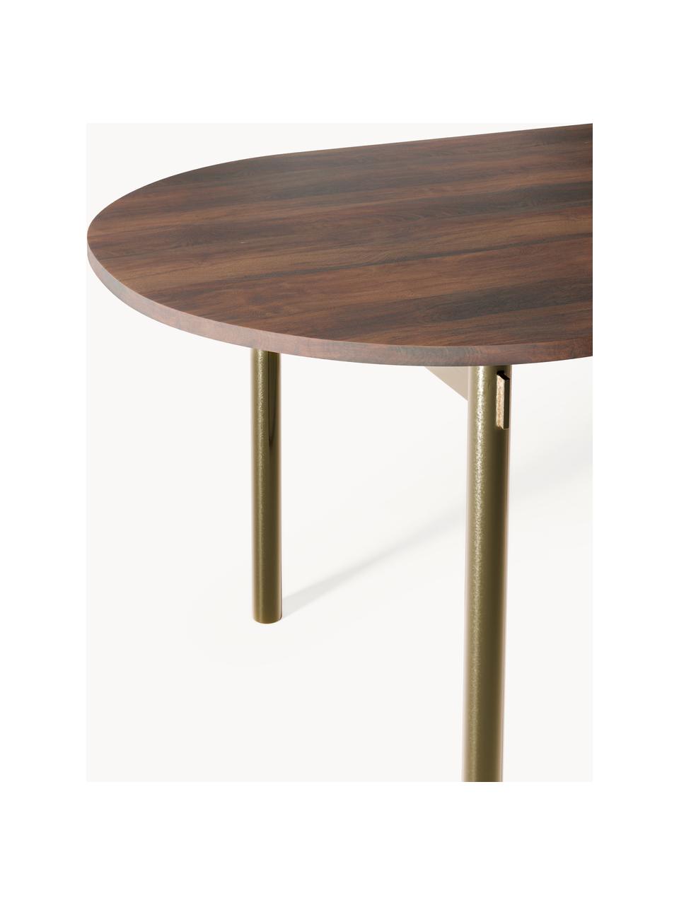 Owalny stół do jadalni Mavi, różne rozmiary, Blat: drewno akacjowe olejowane, Nogi: metal malowany proszkowo, Drewno akacjowe, S 180 x G 90 cm