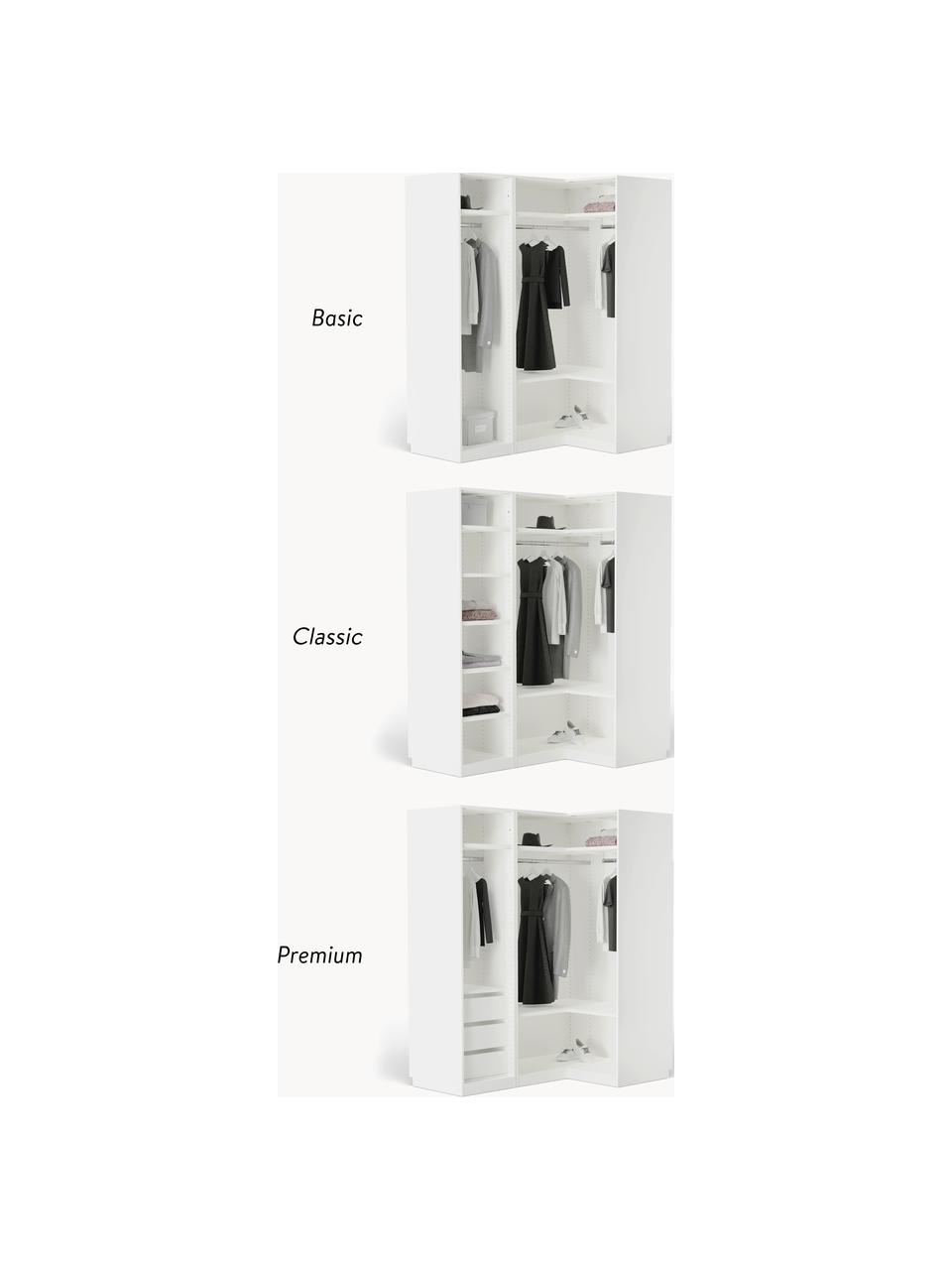 Modulární rohová šatní skříň Charlotte, Š 165 cm, více variant, Béžová, Vnitřní část Basic, Š 165 cm x V 200 cm, s rohovým modulem