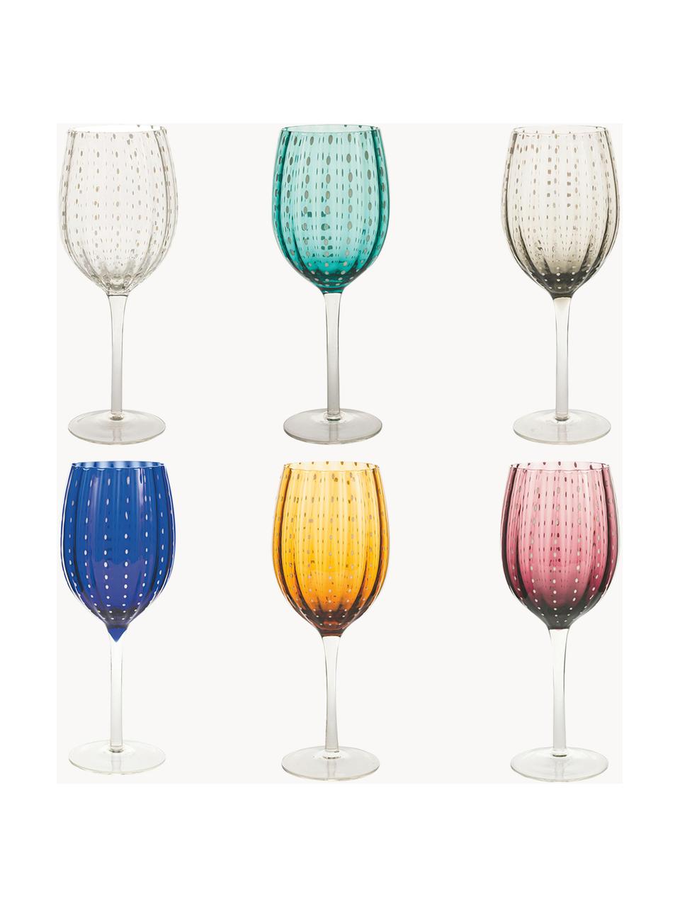 Verres à vin Shiraz, 6 élém., Verre, Multicolore, Ø 7 x haut. 23 cm, 300 ml