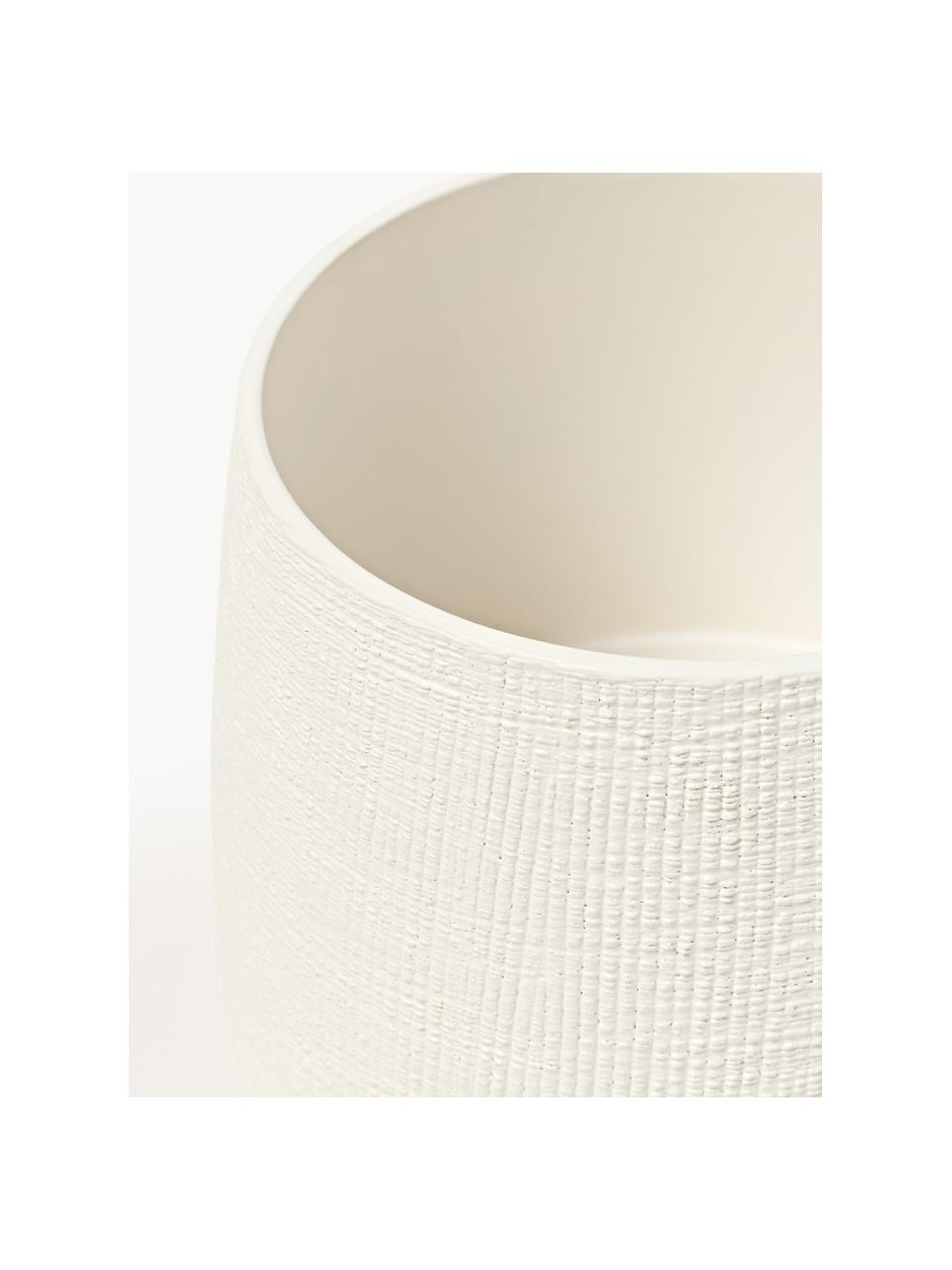 Vaso Benedita, H 17 cm, Gres, Bianco latte, Ø 23 x Alt. 17 cm