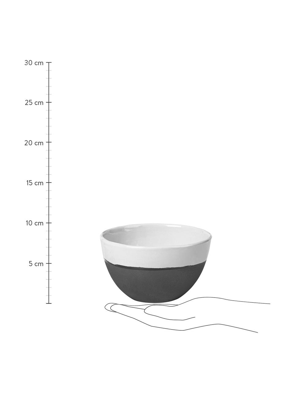 Ručně vyrobená miska Esrum, 4 ks, Slonová kost, šedavě hnědá, Ø 14 cm, V 9 cm