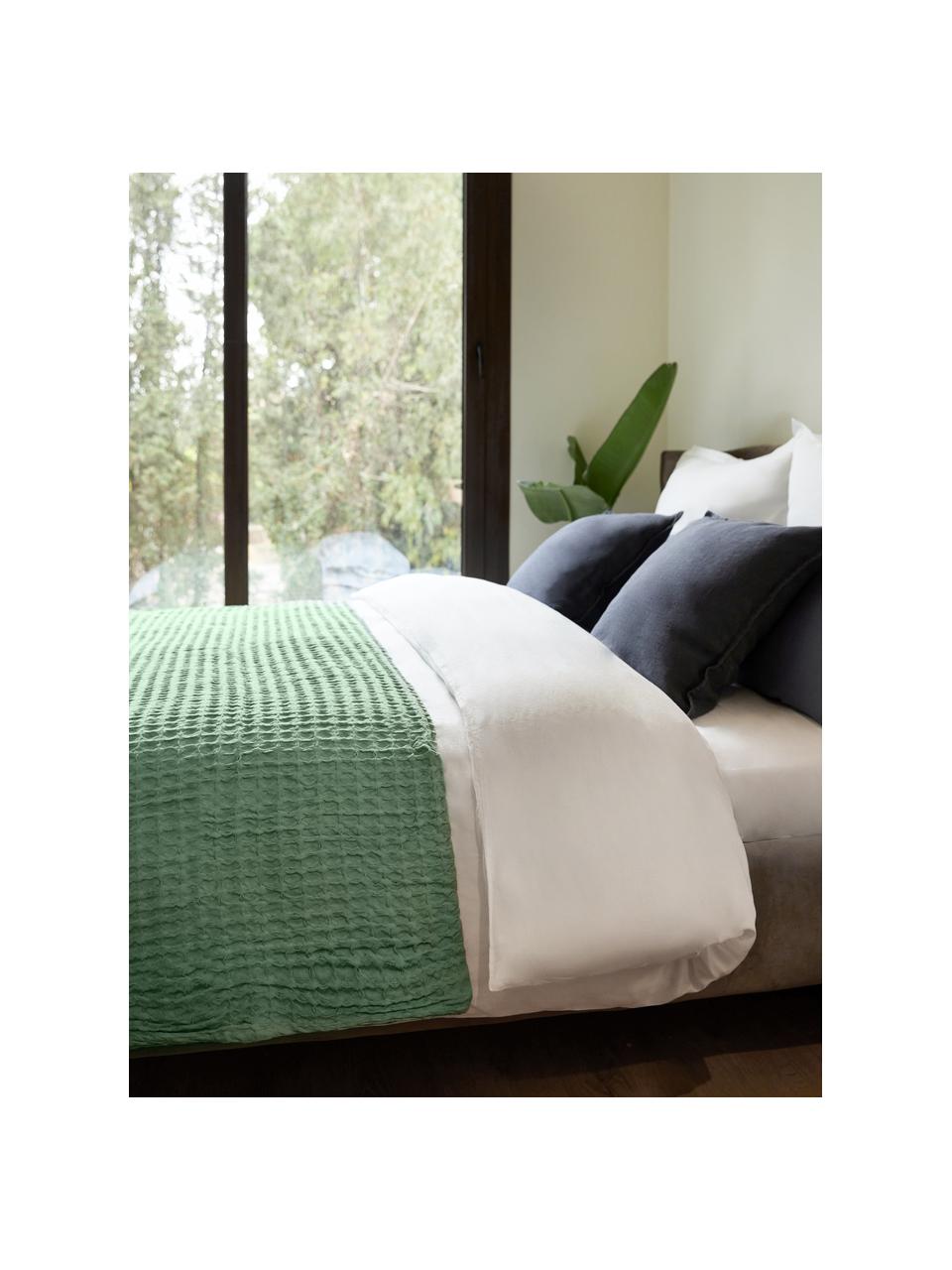 Couvre-lit gaufré vert Panal, 100 % coton, Vert, larg. 180 x long. 260 cm (pour lits jusqu'à 140 x 200 cm)