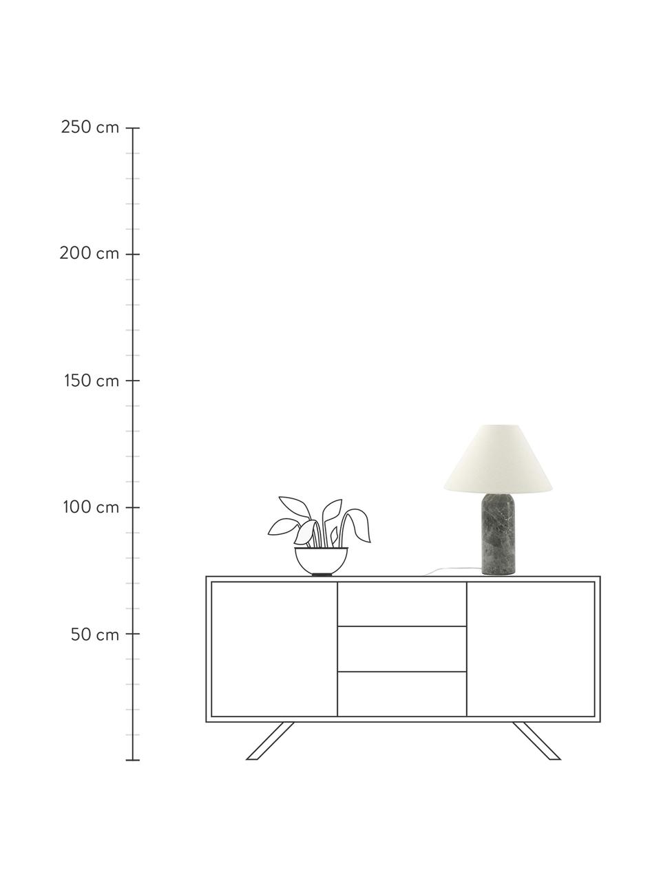Lampada da tavolo grande con base in marmo Gia, Paralume: 50% lino, 50% poliestere, Base della lampada: marmo, Beige, grigio scuro, marmorizzato, Ø 46 x Alt. 60 cm