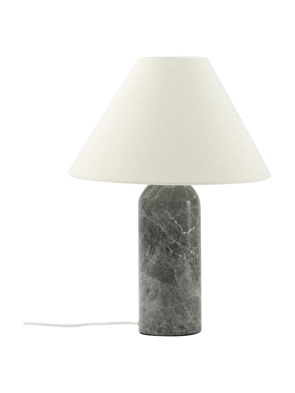 Grande lampe à poser avec socle en marbre Gia, Beige, gris foncé, marbré, Ø 46 x haut. 60 cm