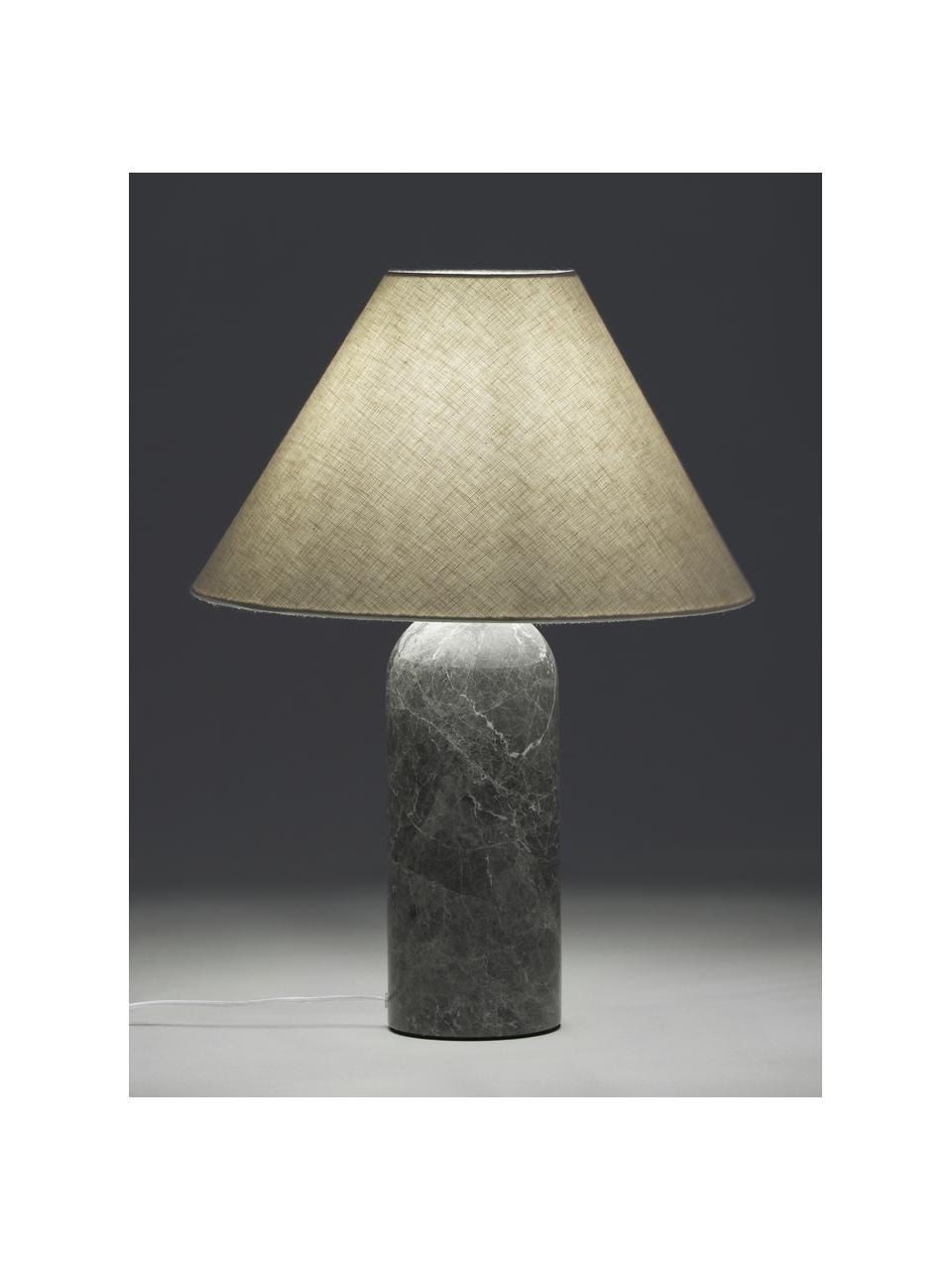 Velká stolní lampa s mramorovou podstavou Gia, Béžová, tmavě šedá, mramorovaná, Ø 46 cm, V 60 cm