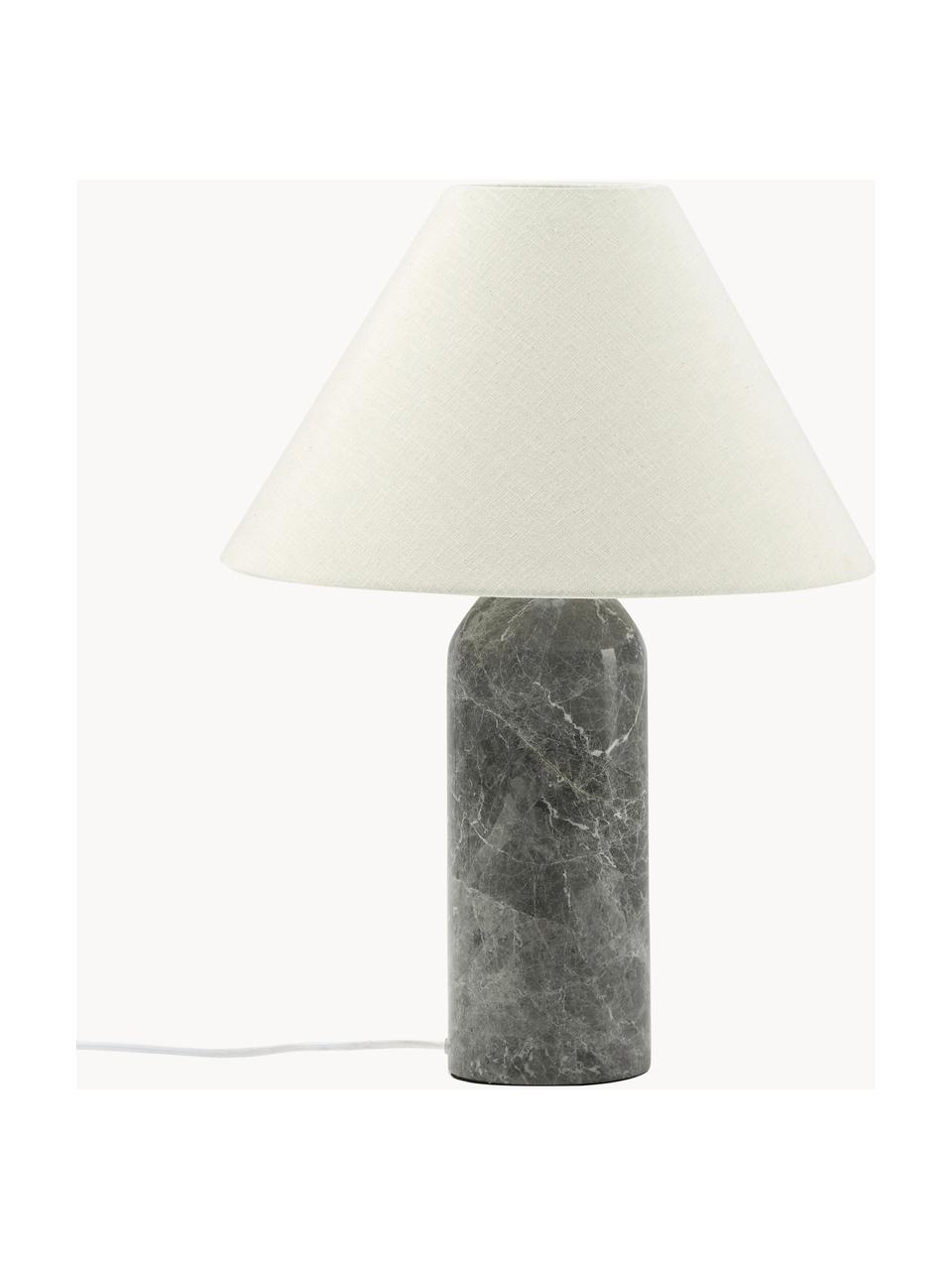 Grande lampe à poser avec socle en marbre Gia, Beige, gris foncé, marbré, Ø 46 x haut. 60 cm