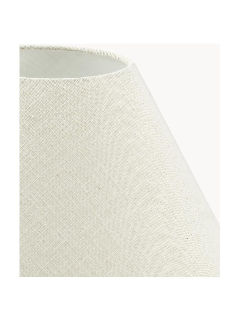 Lámpara de mesa grande de mármol Gia, Pantalla: 50% lino, 50% poliéster, Cable: cubierto en tela, Beige, mármol gris oscuro, Ø 46 x Al 60 cm