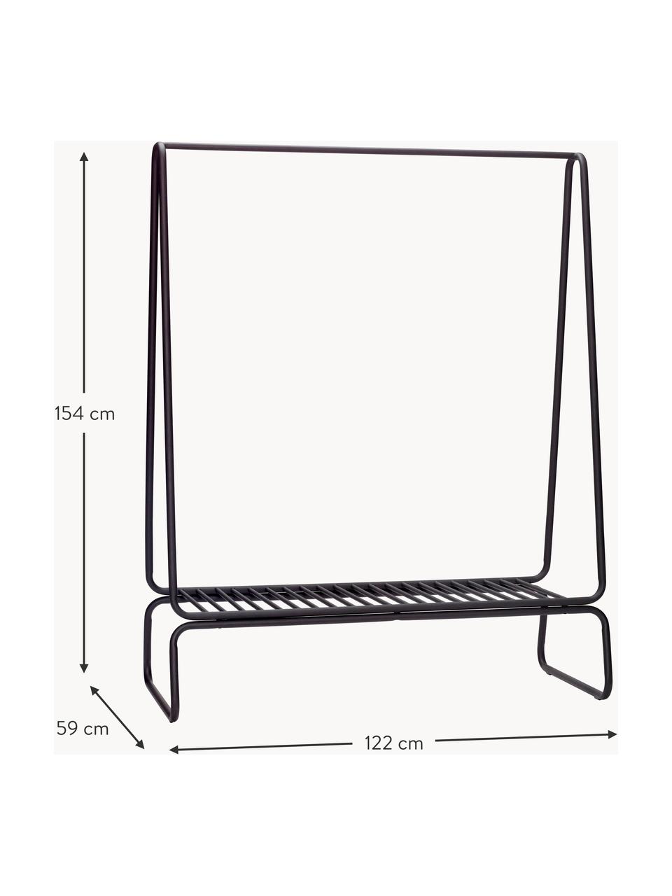 Wieszak stojący Apply, Metal powlekany, Czarny, S 122 x W 154 cm