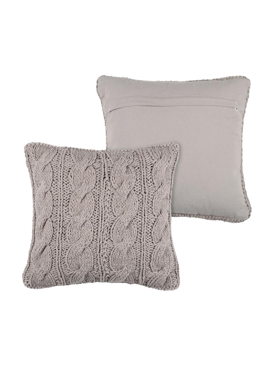 Coussin tricoté gris Stitch, Gris