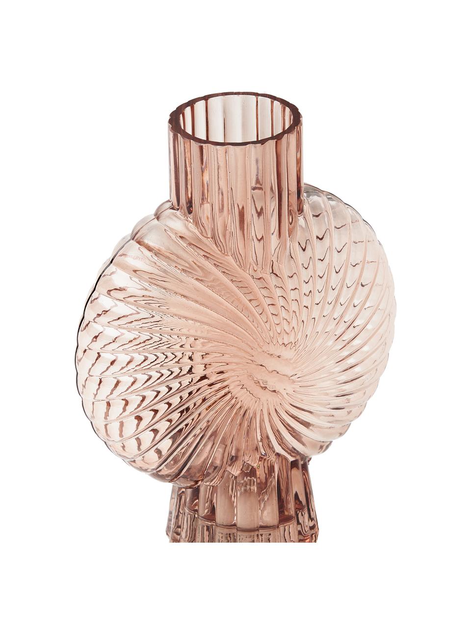 Große Design-Vase Galaxy, Glas, Hellbraun, transparent, B 23 x H 32 cm