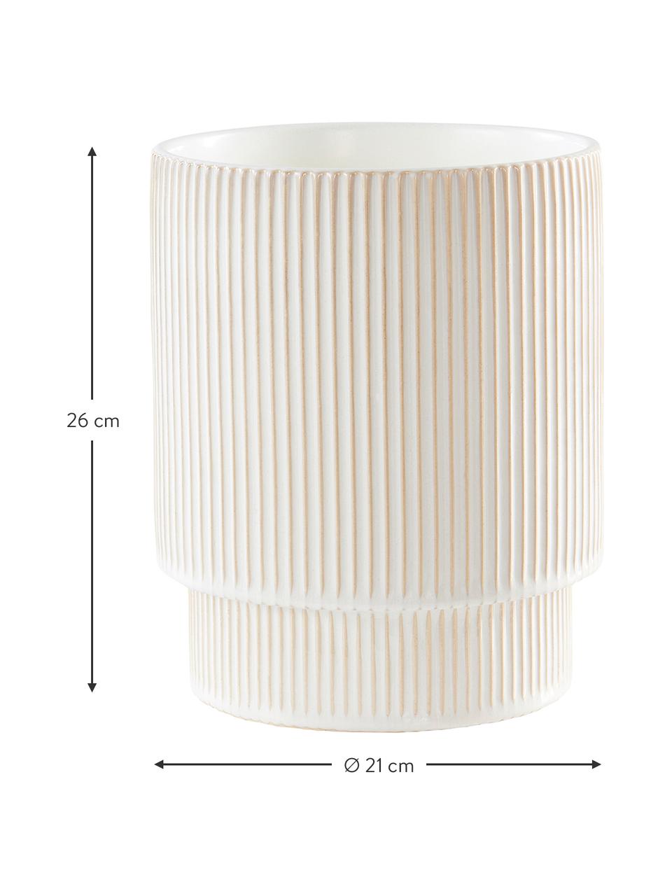 Portavaso in ceramica Ruby, Ceramica, Bianco, beige, Ø 21 x Alt. 26 cm