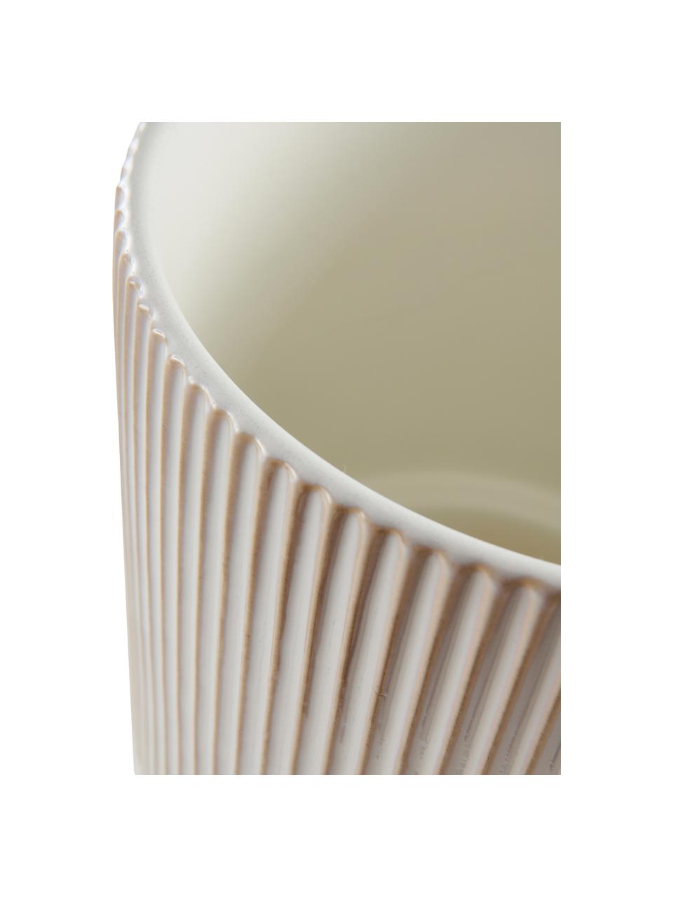 Übertopf Ruby aus Keramik, Keramik, Weiß, Beige, Ø 21 x H 26 cm