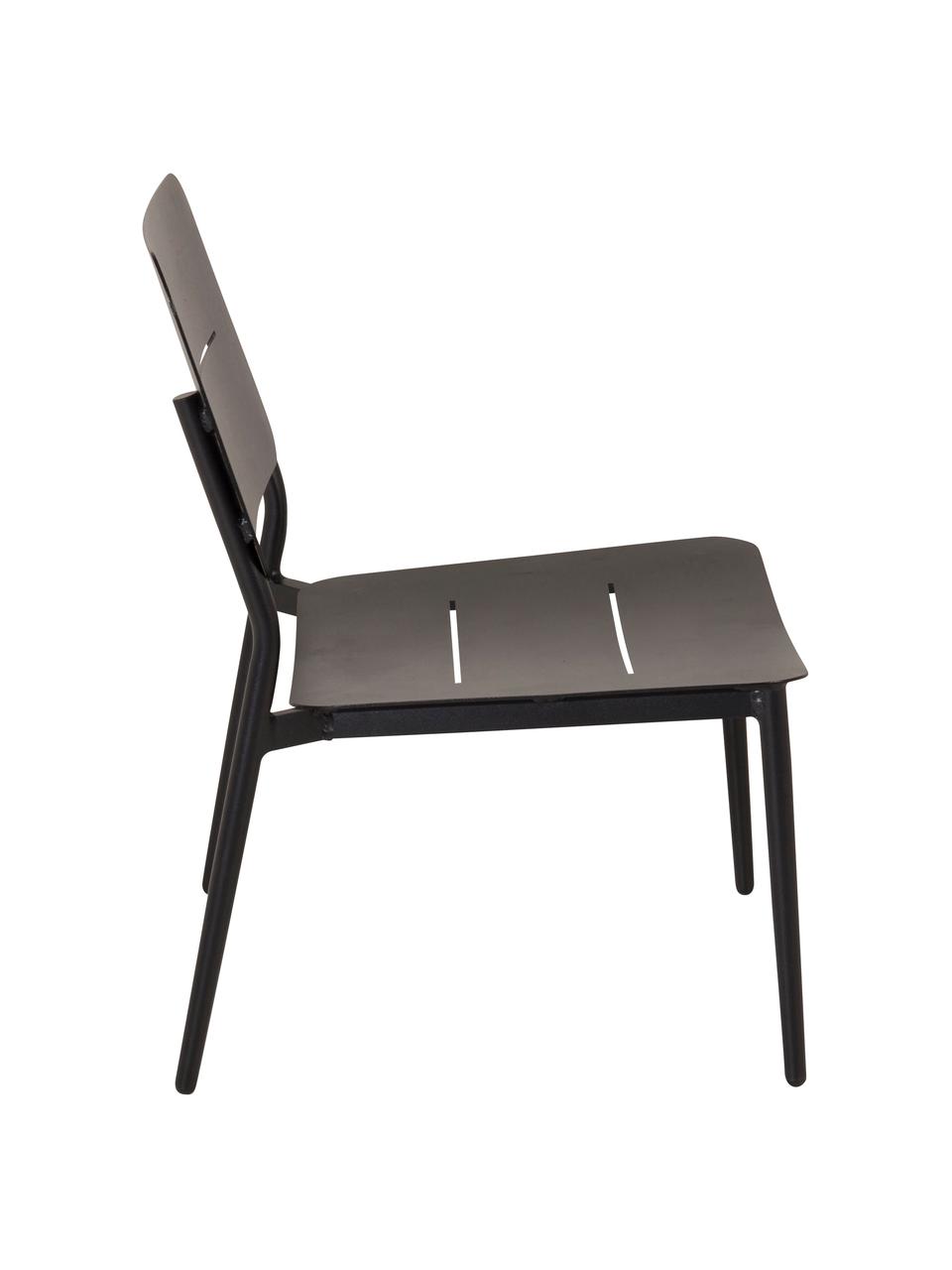 Fauteuil lounge noir Lina, Métal, revêtement par poudre, Noir, larg. 55 x prof. 59 cm